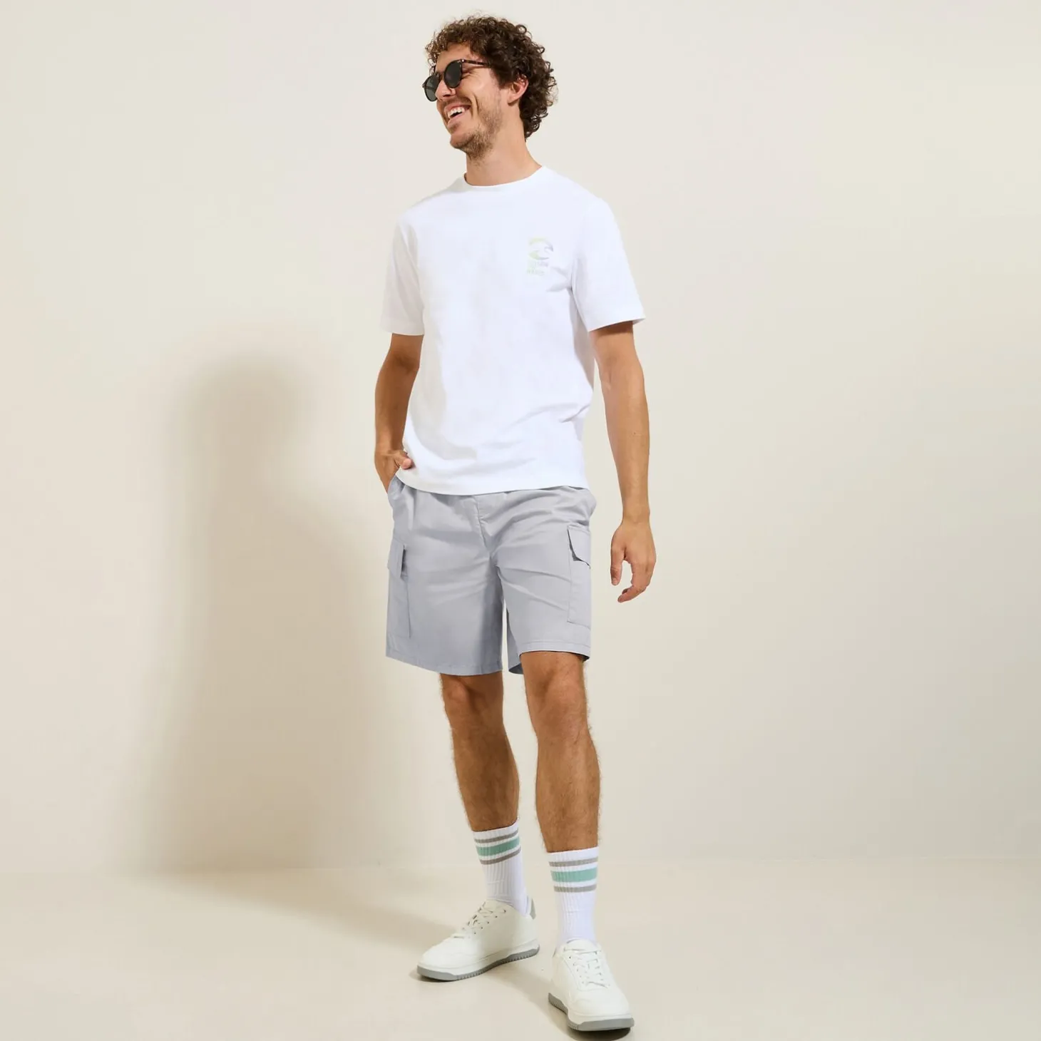 Short & Bermuda-Jules Bermuda cargo matière technique Bleuclair