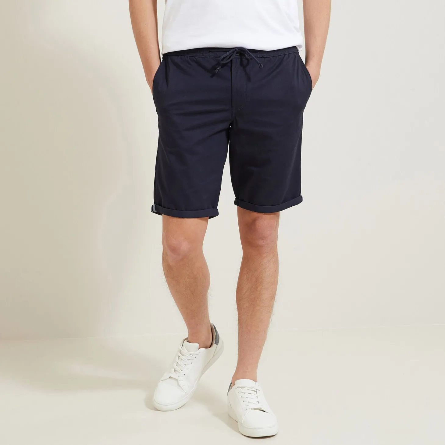 Short & Bermuda-Jules Bermuda chino uni Bleufoncé