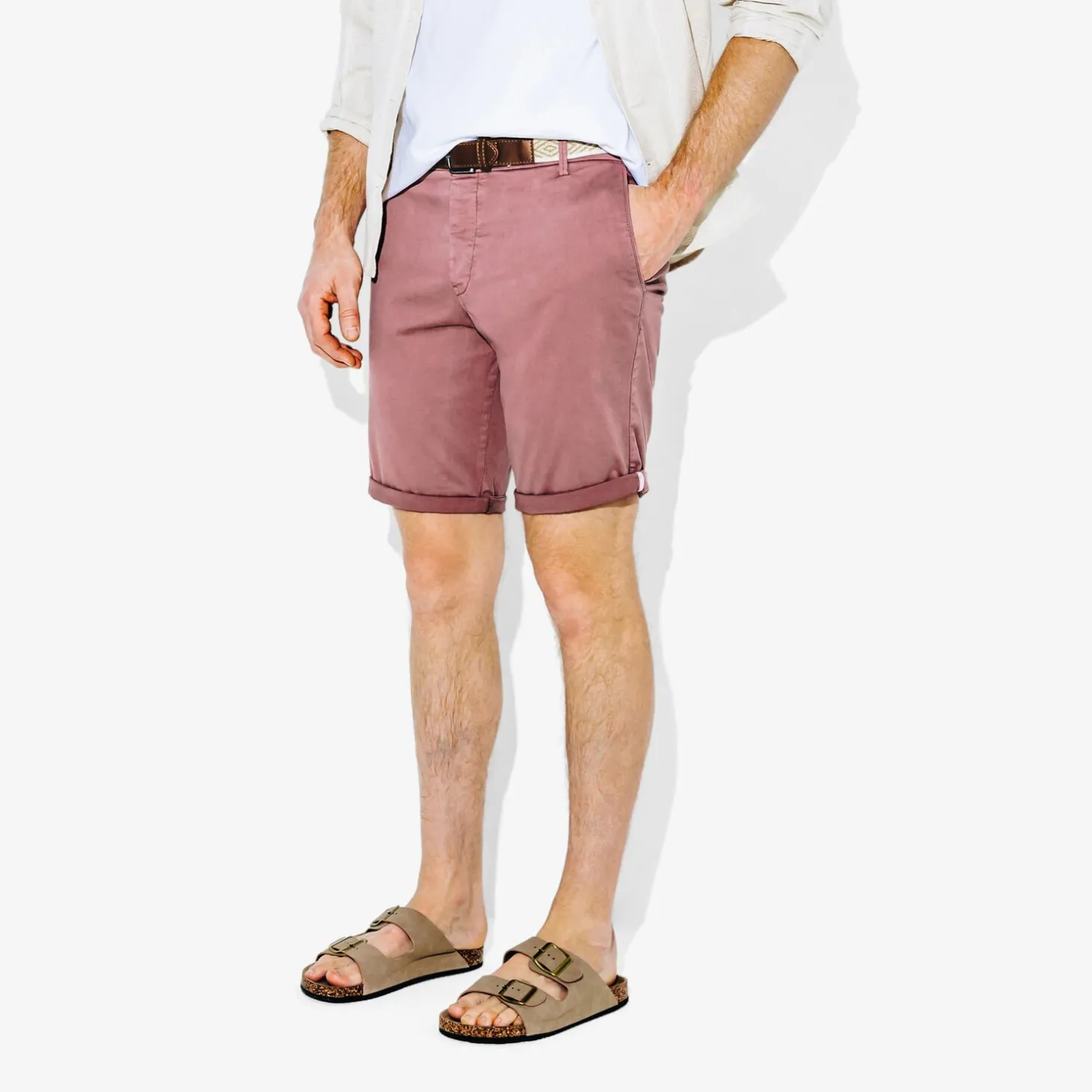 Short & Bermuda-Jules Bermuda chino uni avec ceinture Violet