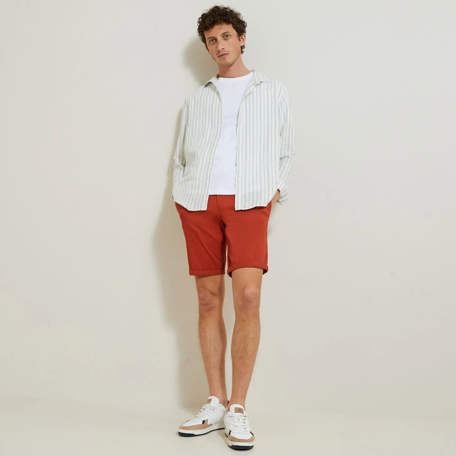 Short & Bermuda-Jules Bermuda chino uni avec ceinture Orangefoncé