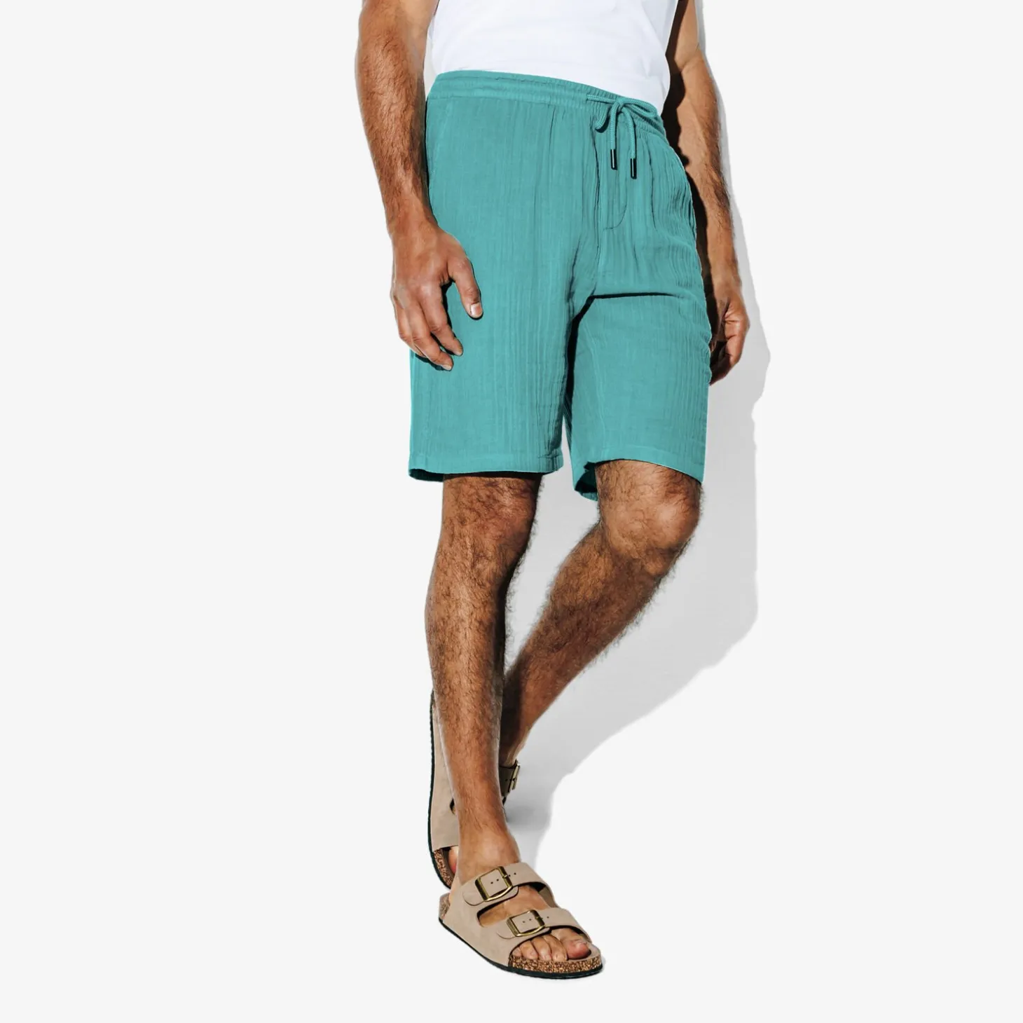 Short & Bermuda-Jules Bermuda en gaze de coton Bleuturquoise