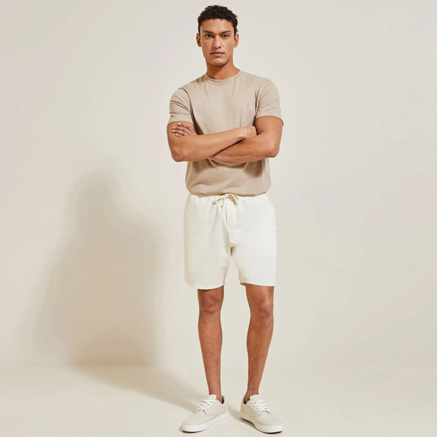 Short & Bermuda-Jules Bermuda taille élastiquée Ecru