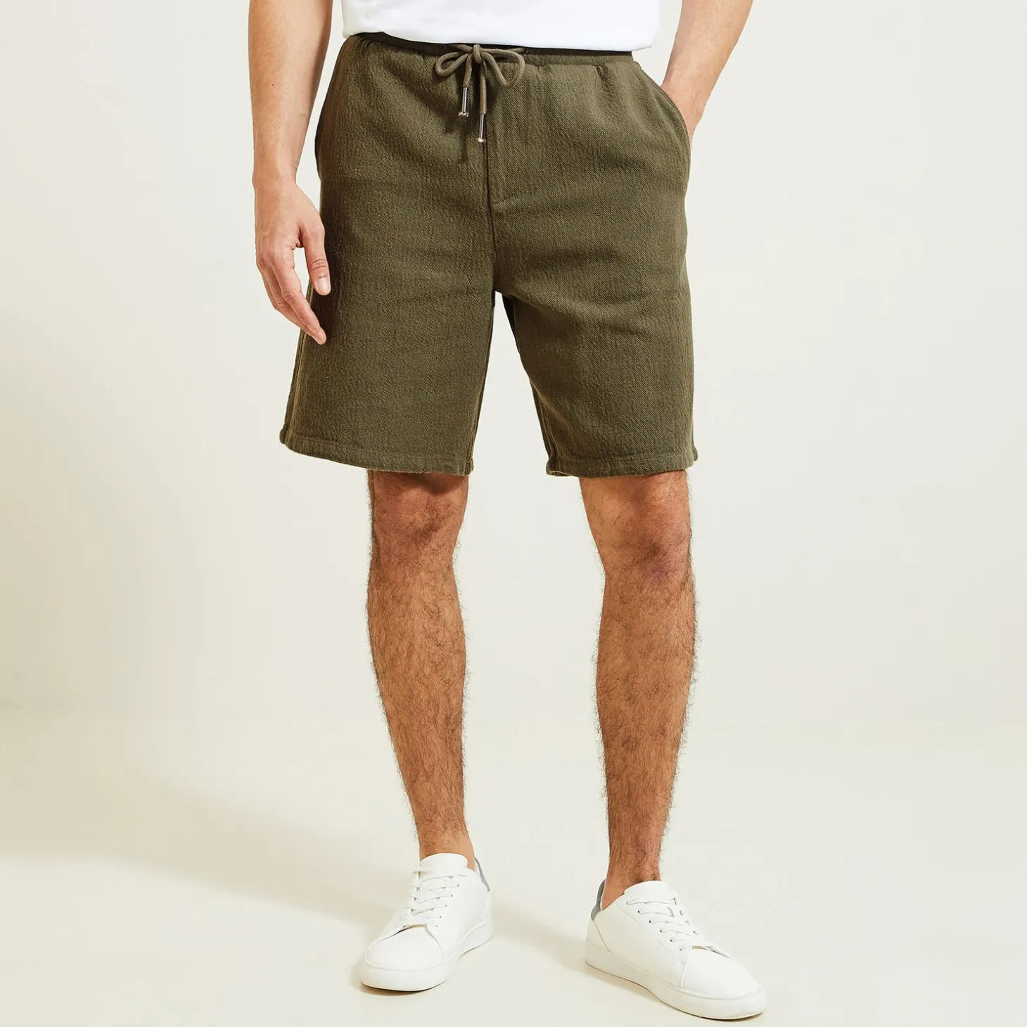 Short & Bermuda-Jules Bermuda texturé Vertkaki