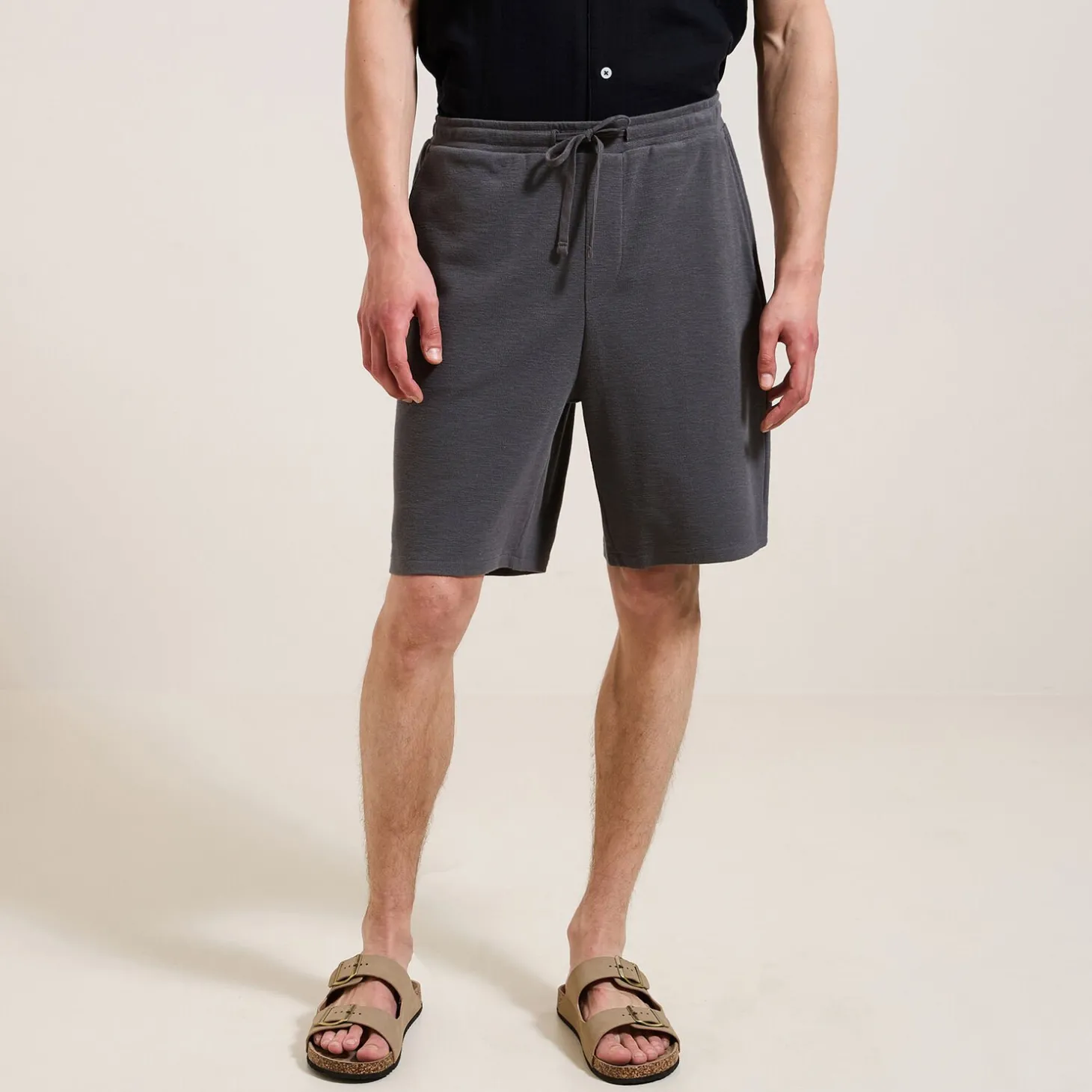 Short & Bermuda-Jules Bermuda uni texturé Grisfoncé