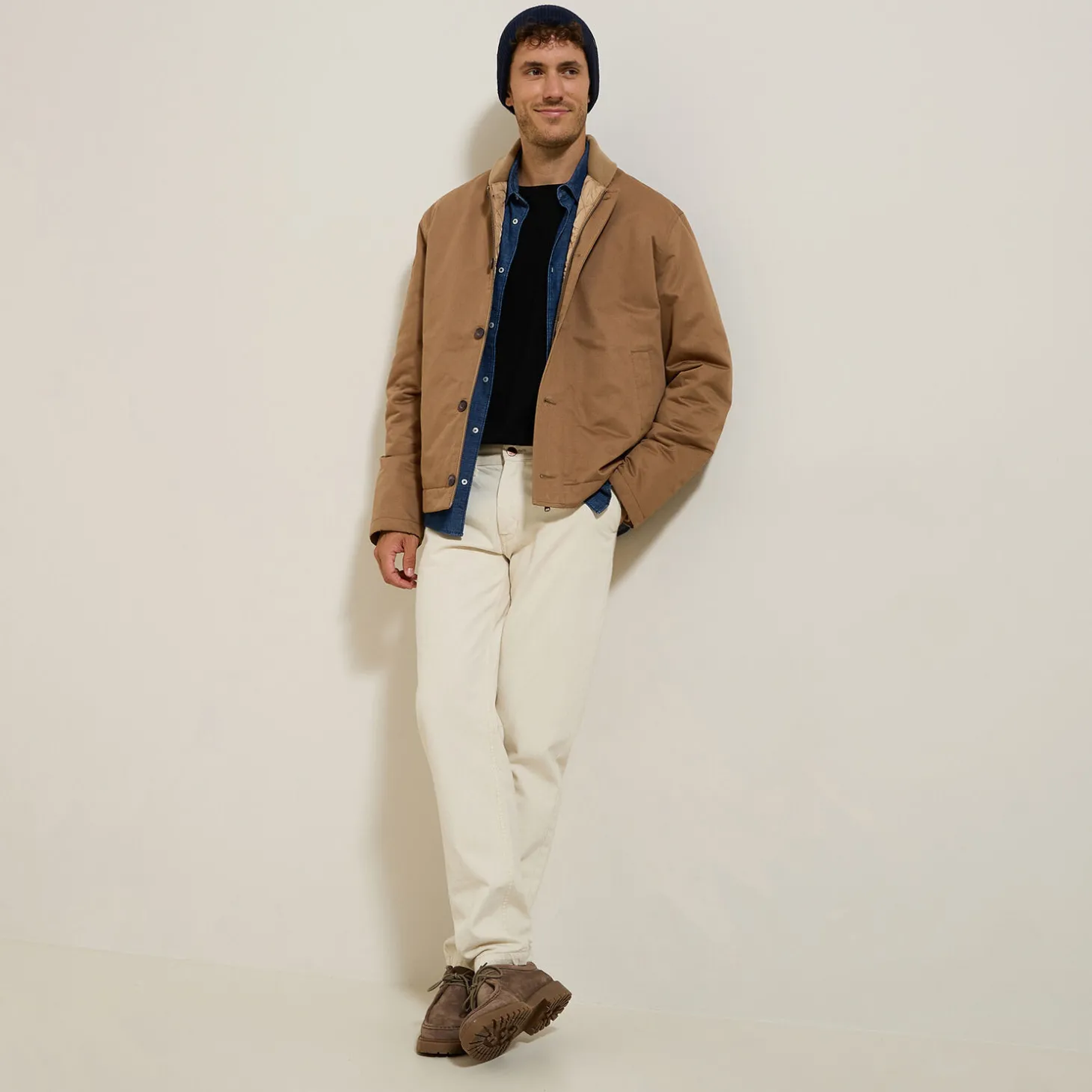 Manteau & Blouson-Jules Blouson col châle boutonné Camel