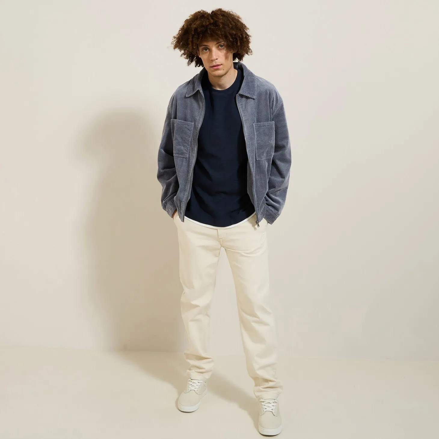 Surchemise | Manteau & Blouson-Jules Blouson en velours côtelé col chemise Bleu