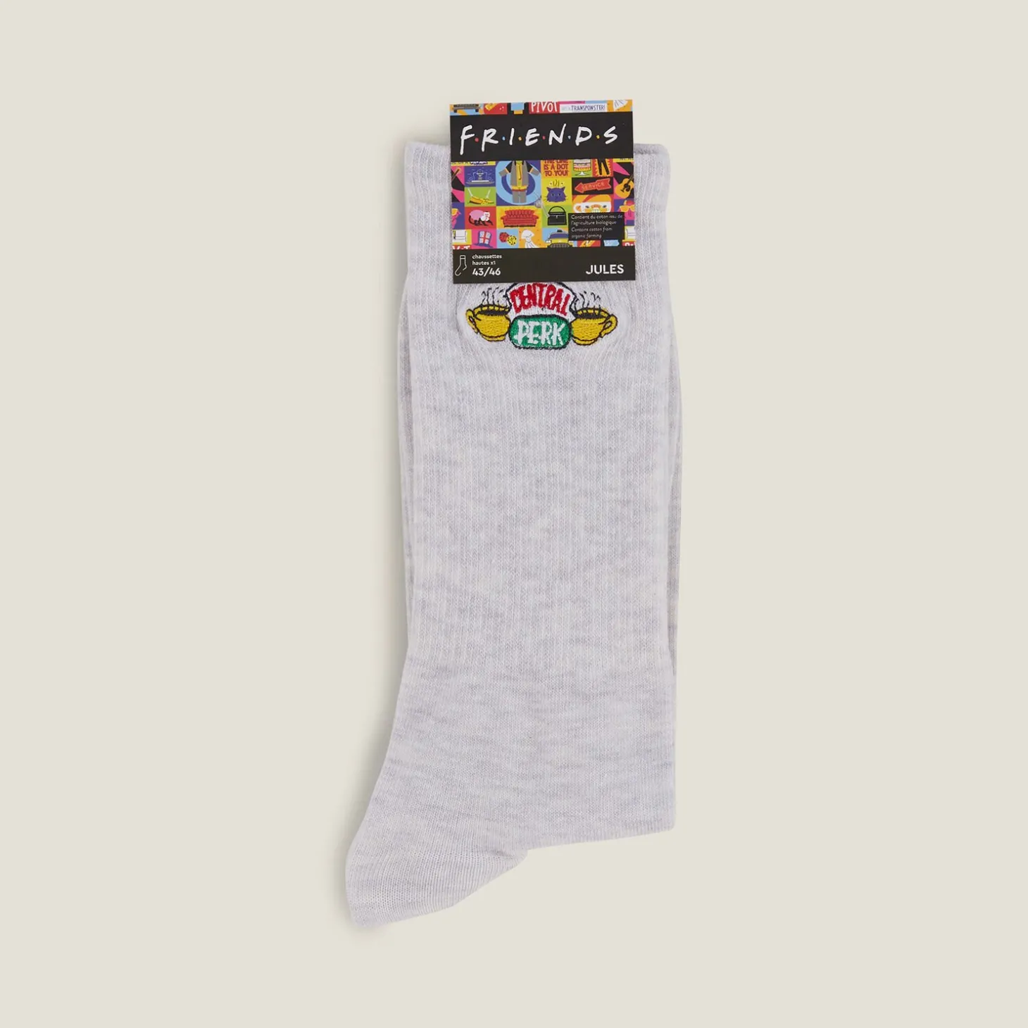 Chaussettes | Licences Sous-vêtements-Jules Chaussettes licence Friends Grisclair