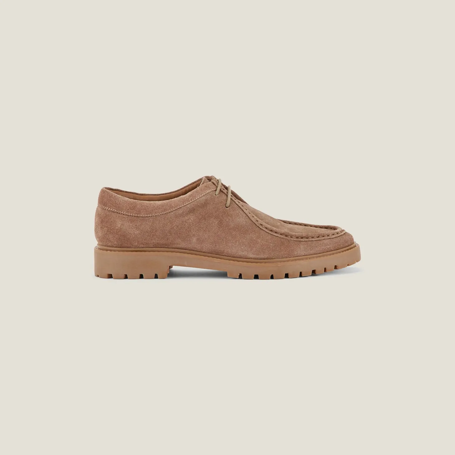 Smart Casual | Chaussures-Jules Chaussures en suédine avec semelle crantée Beige