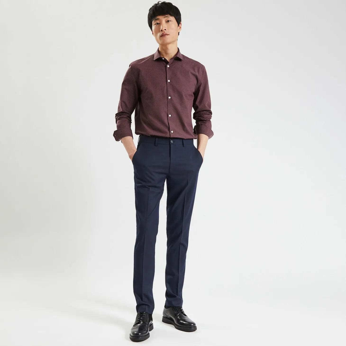 Chemise Formelle | Chemise-Jules Chemise en coton slim Marron