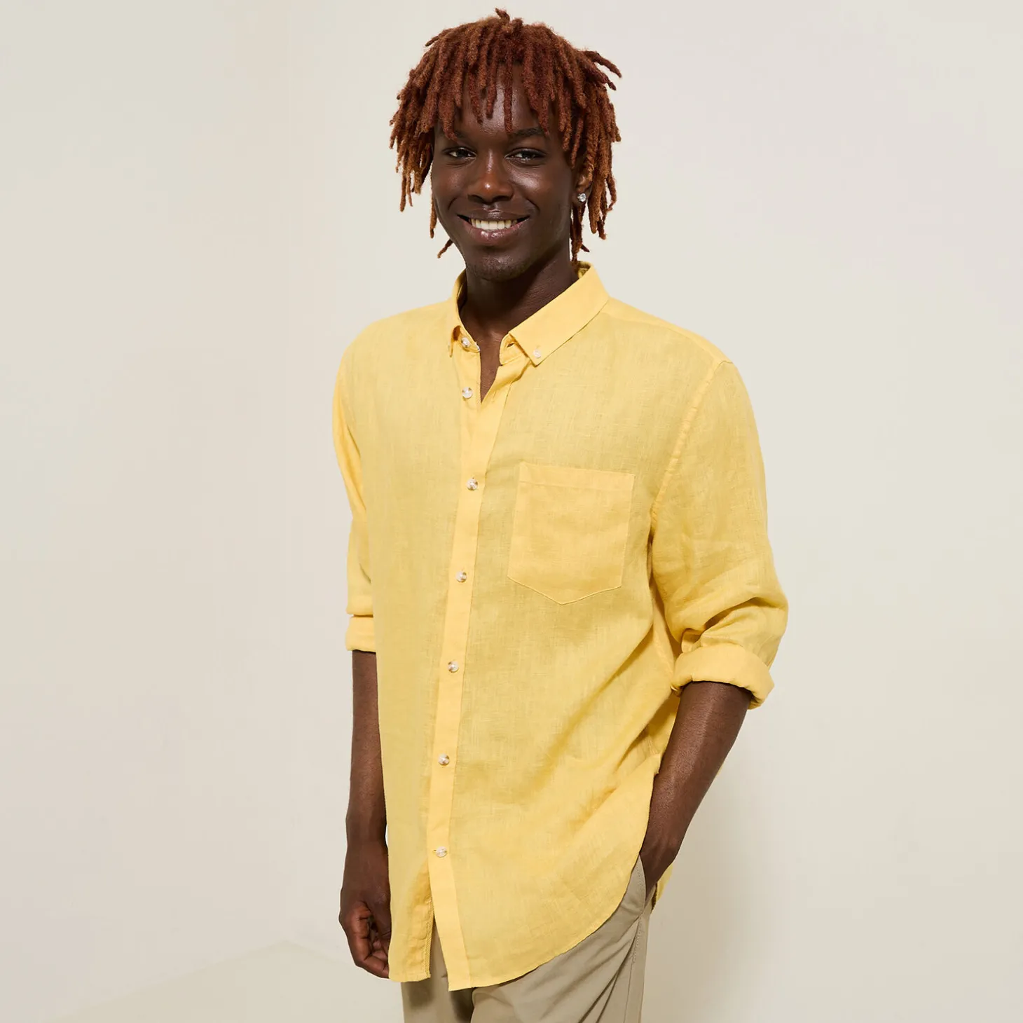 Chemise-Jules Chemise en lin Jaune