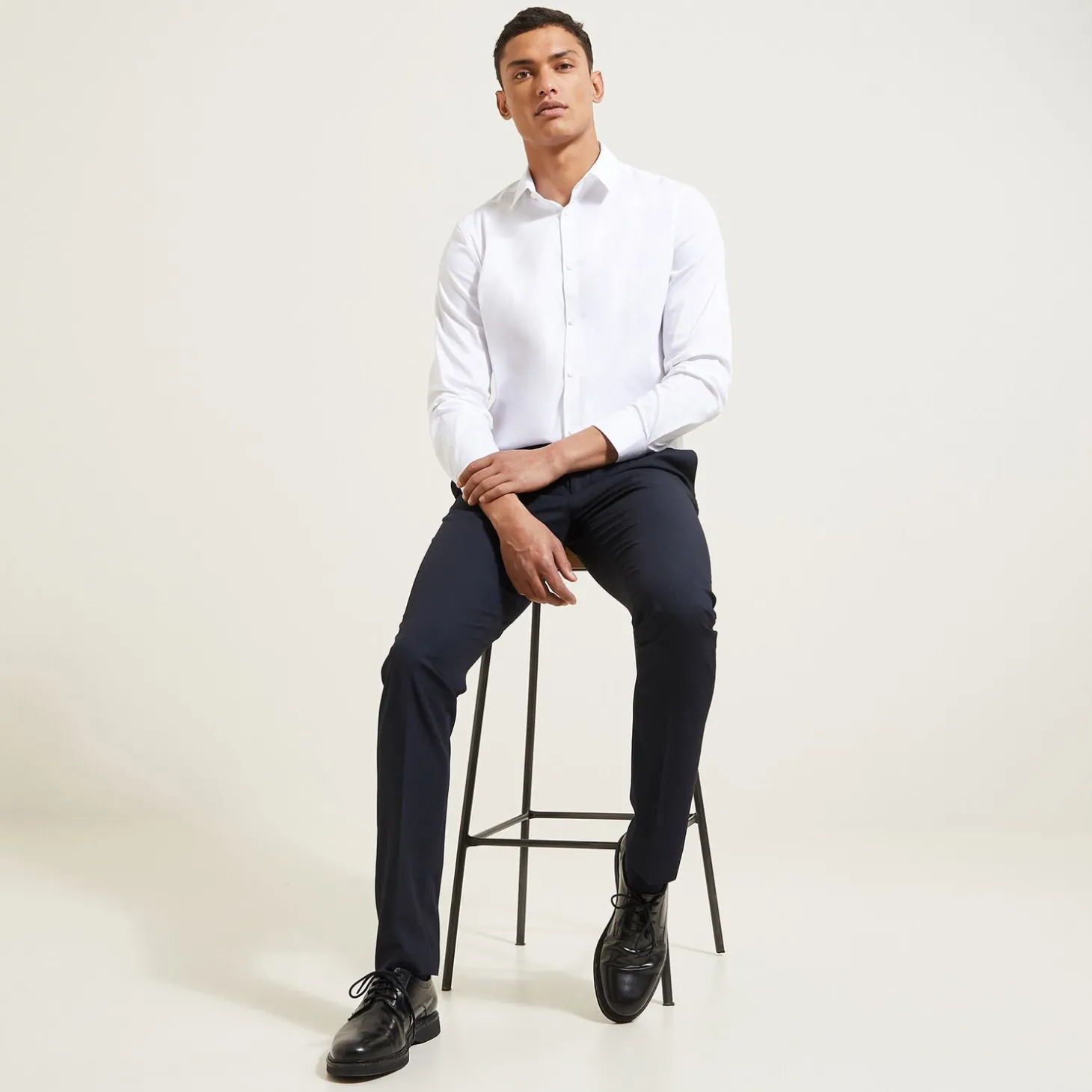 Smart Casual | Collection Mariage-Jules Chemise regular unie en polyamide Blanc