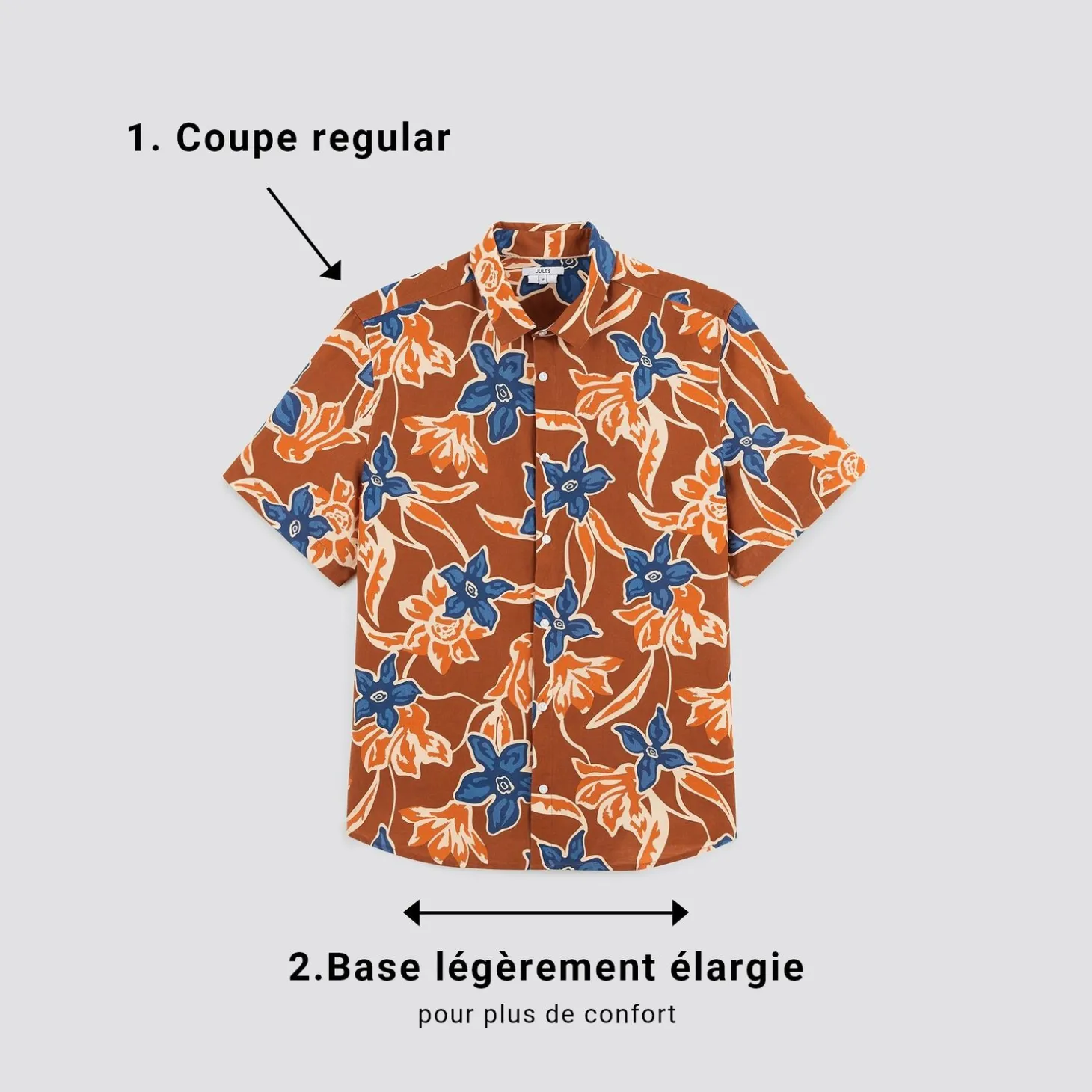 Chemise-Jules Chemisette pour personne à mobilité réduite Orange