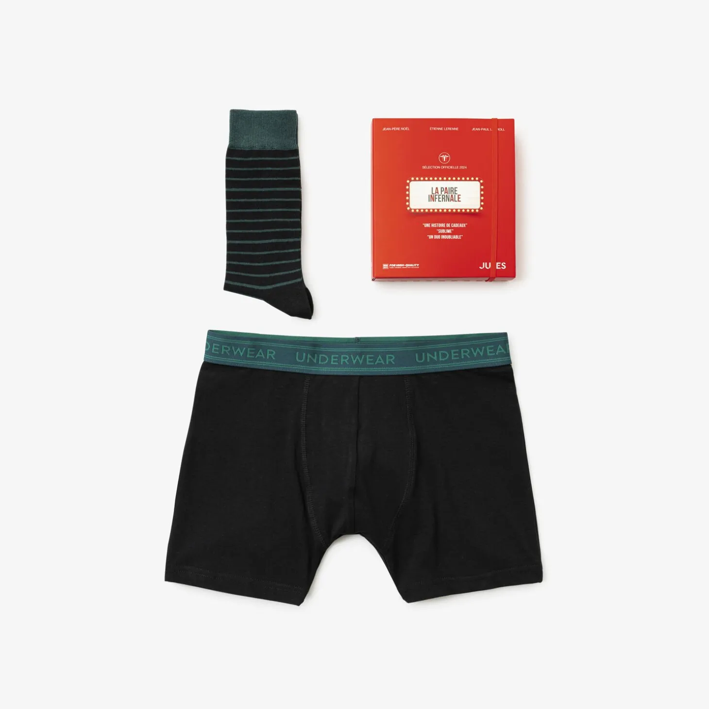 Chaussettes | Boxer-Jules Coffret boxer et chaussettes fantaisies Noir