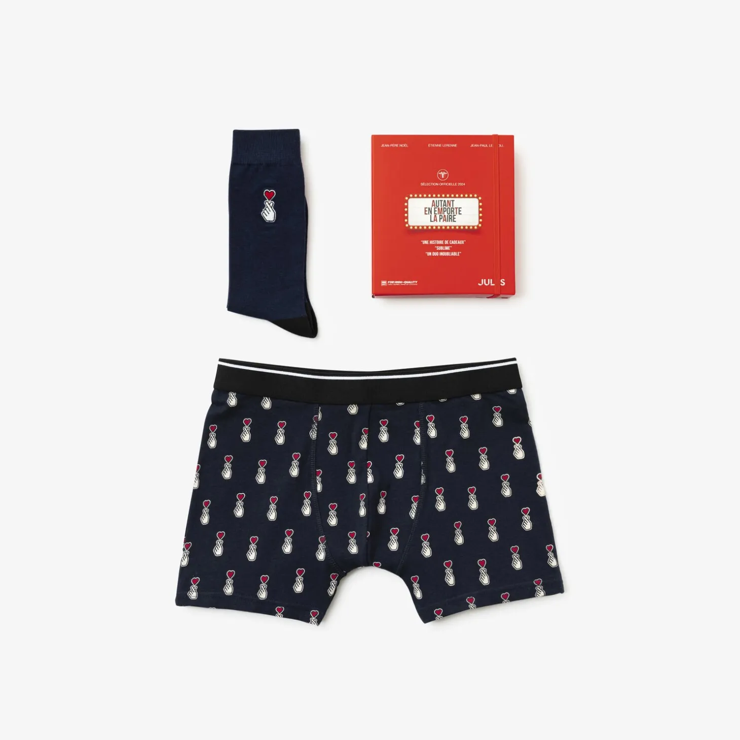 Chaussettes | Boxer-Jules Coffret boxer et chaussettes fantaisies Bleufoncé