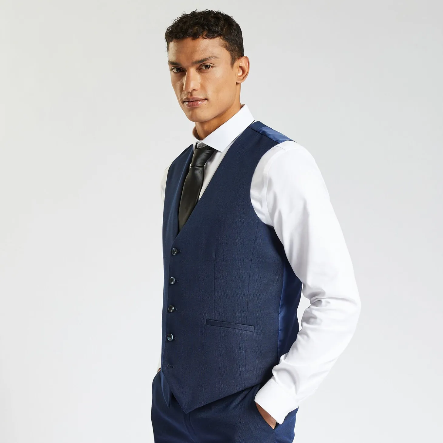 Smart Casual | Gilet De Costume-Jules Gilet de costume slim bi-ton Bleu