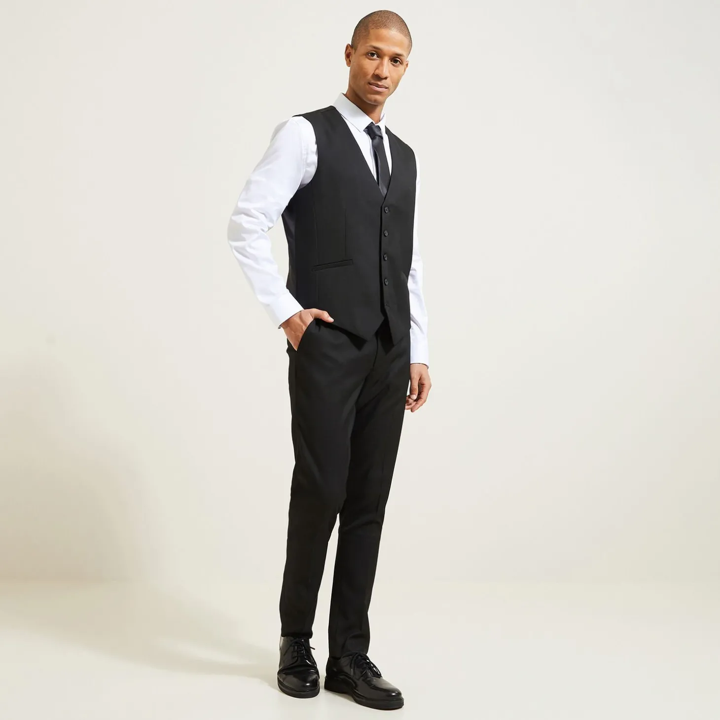 Collection Mariage | Gilet De Costume-Jules Gilet de costume uni slim Noir