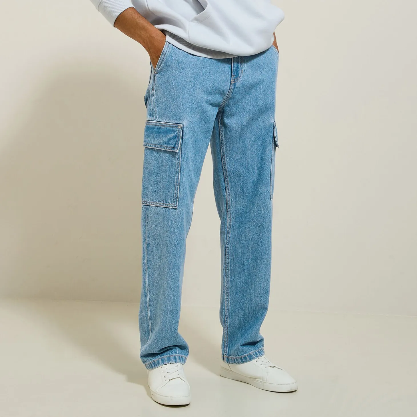 Jeans Cargo | Jeans-Jules Jean cargo Bleumoyen