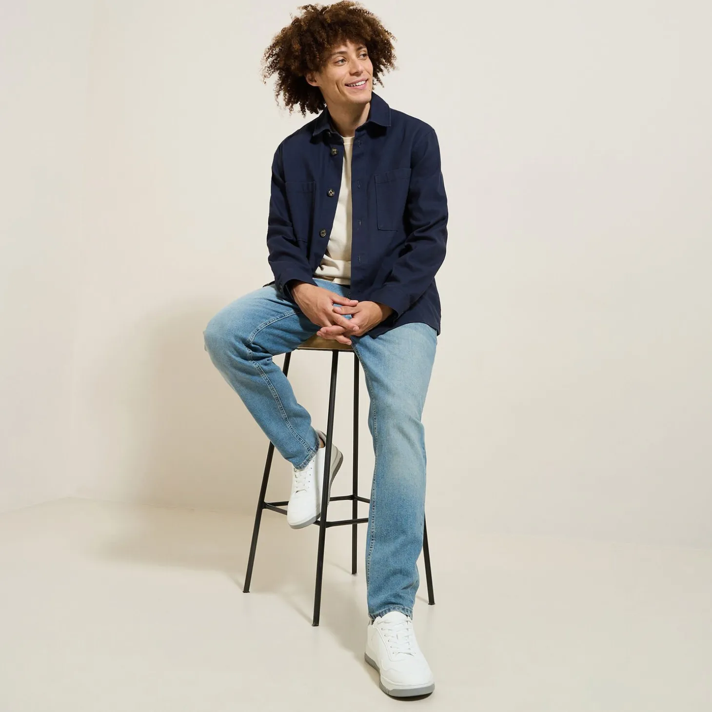 Jeans Tapered | Jeans-Jules Jean tapered délavé Bleumoyen