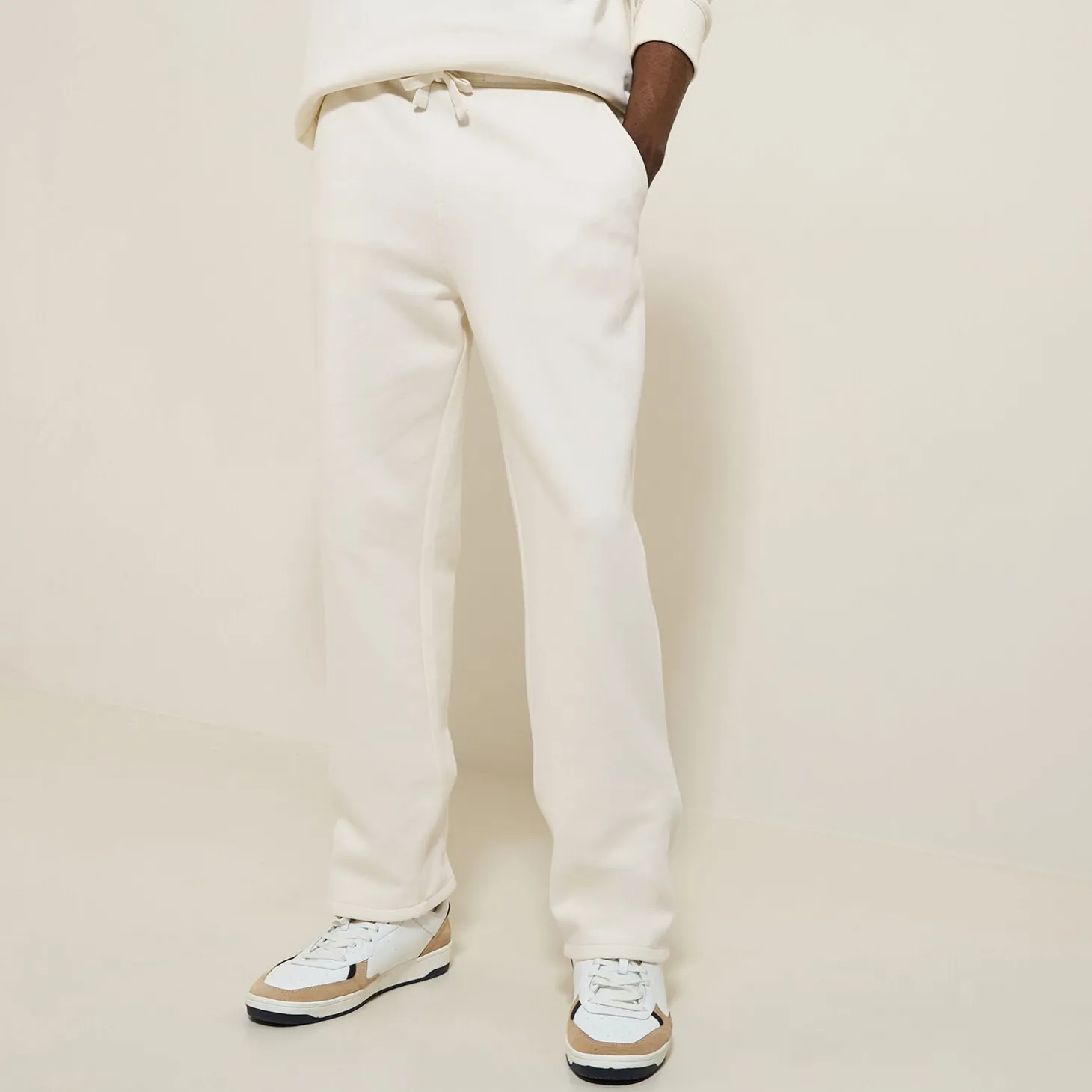 Jogging | Pantalon Chino-Jules Jogging droit en molleton Ecru