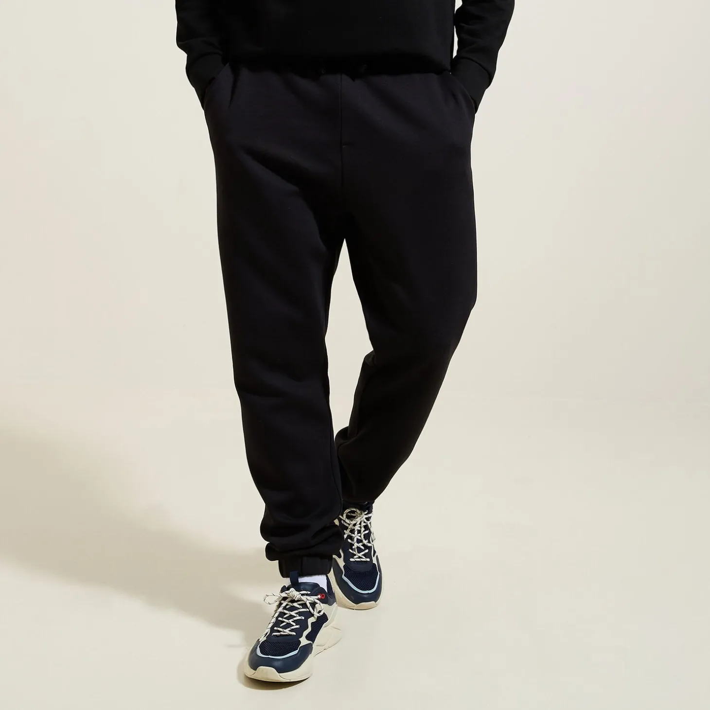 Pantalon Chino | Pantalon-Jules Jogging en molleton Noir