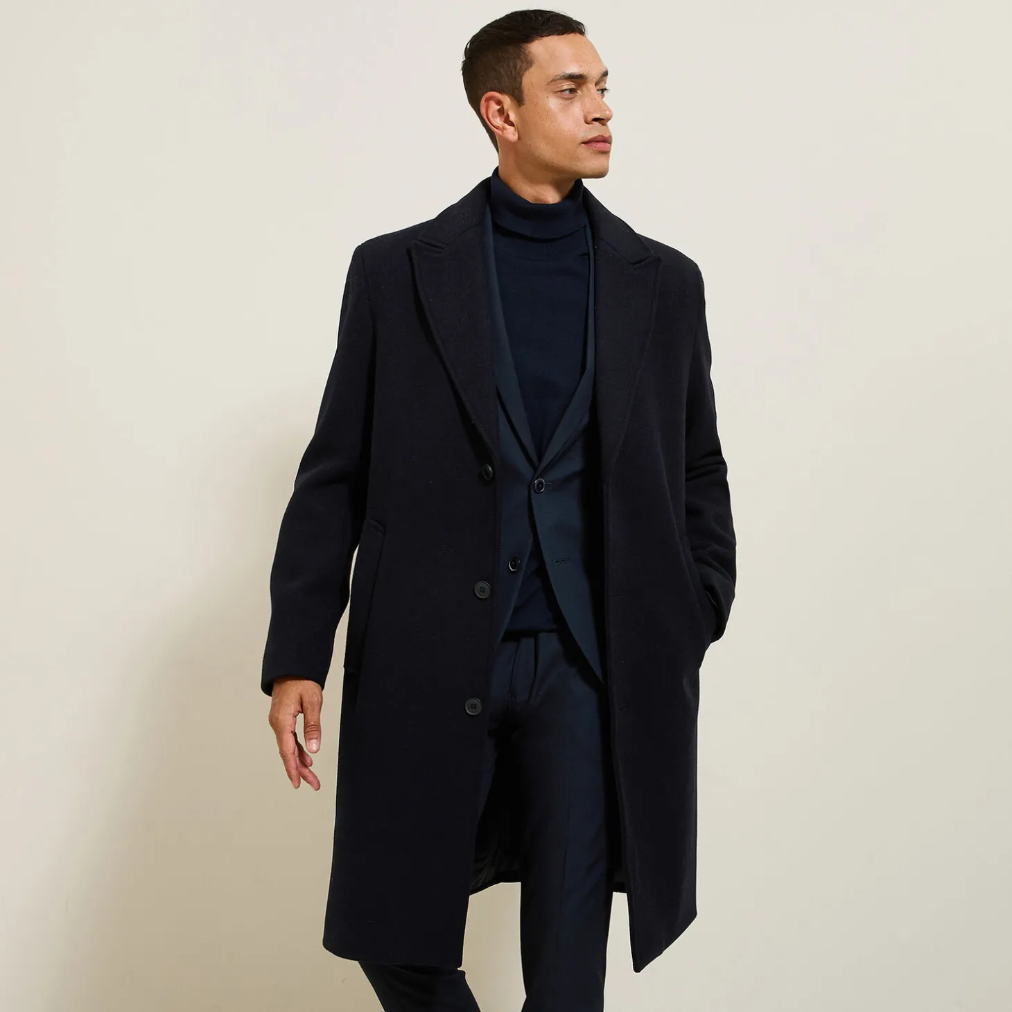 Manteau & Blouson-Jules Manteau long hiver en lainage Bleufoncé