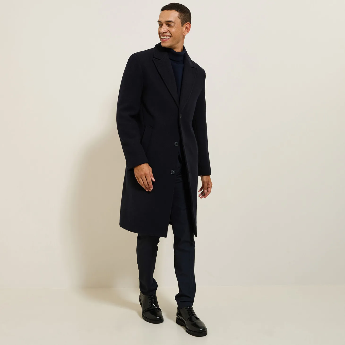 Manteau & Blouson-Jules Manteau long hiver en lainage Bleufoncé