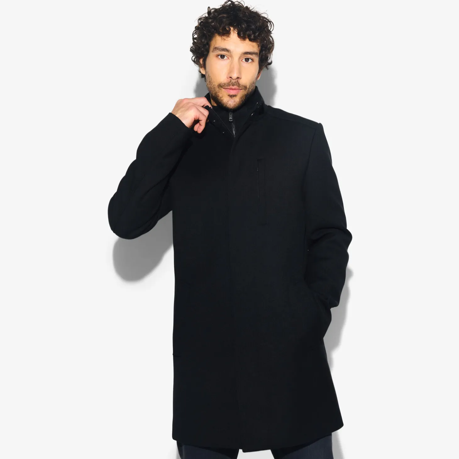 Manteau & Blouson-Jules Manteau zippé col montant Noir