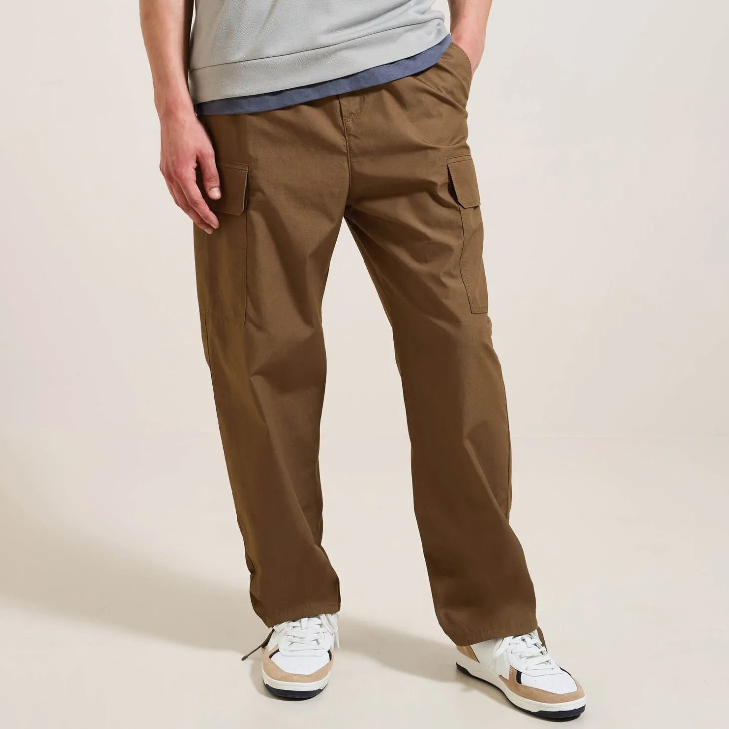 Pantalon Cargo | Pantalon Chino-Jules Pantalon cargo matière technique Vertkaki