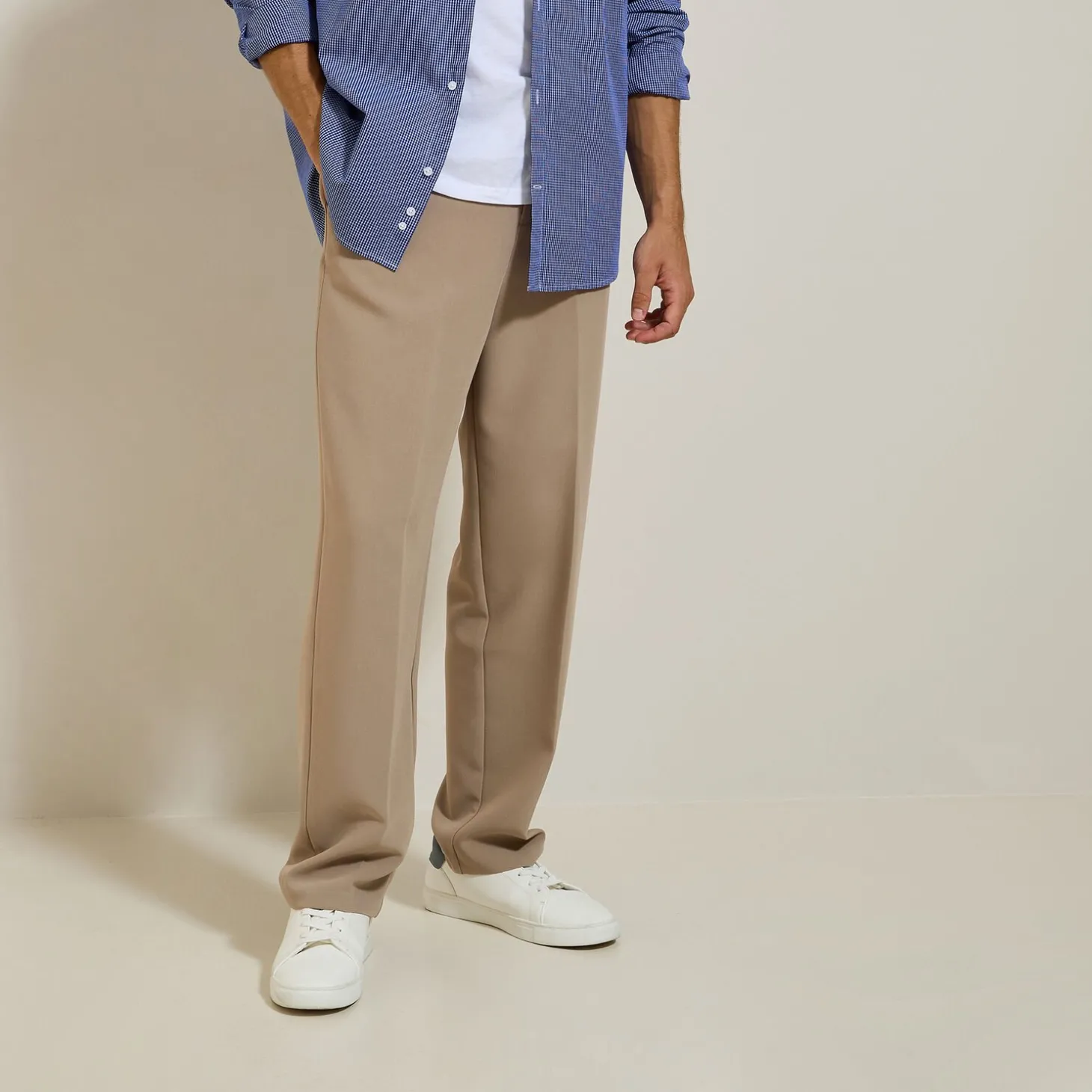 Smart Casual | Pantalon Chino-Jules Pantalon chino large à plis Camel