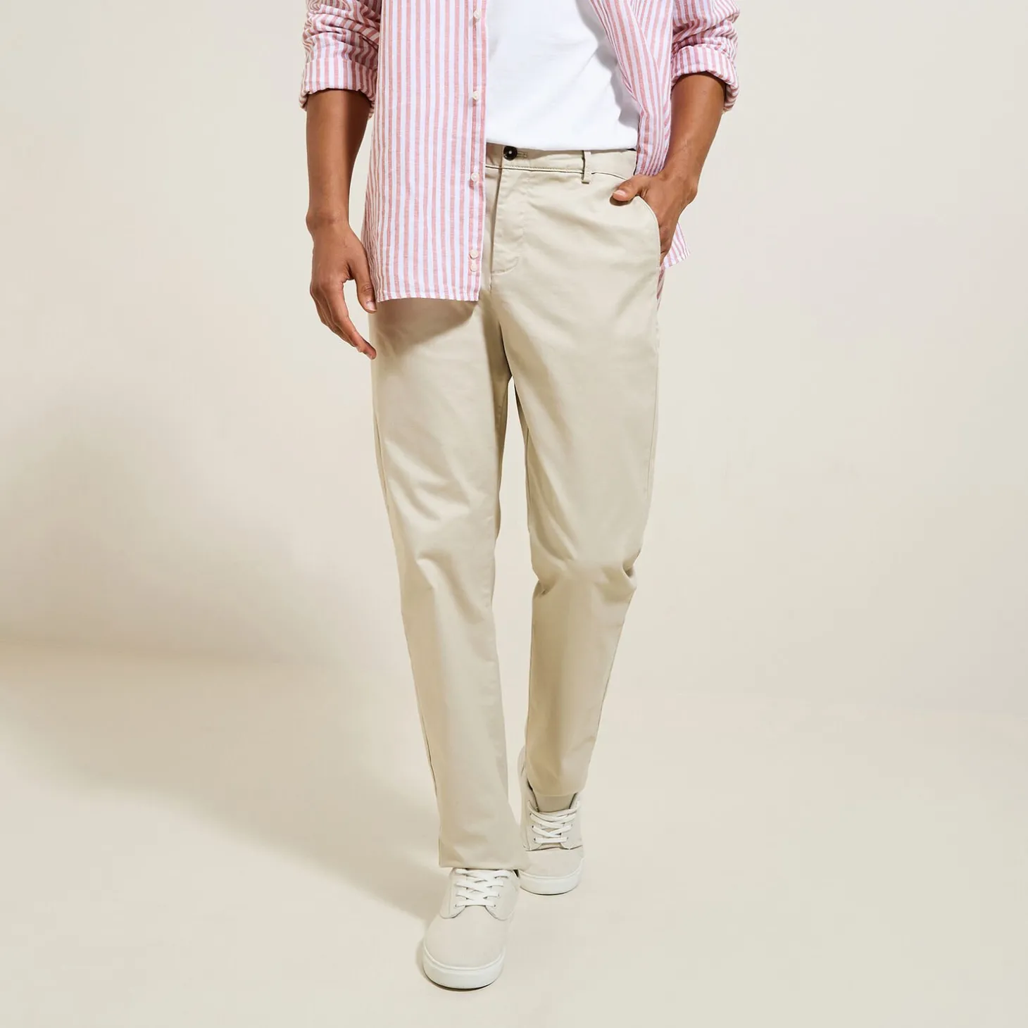 Smart Casual | Collection Mariage-Jules Pantalon chino regular  Ecru