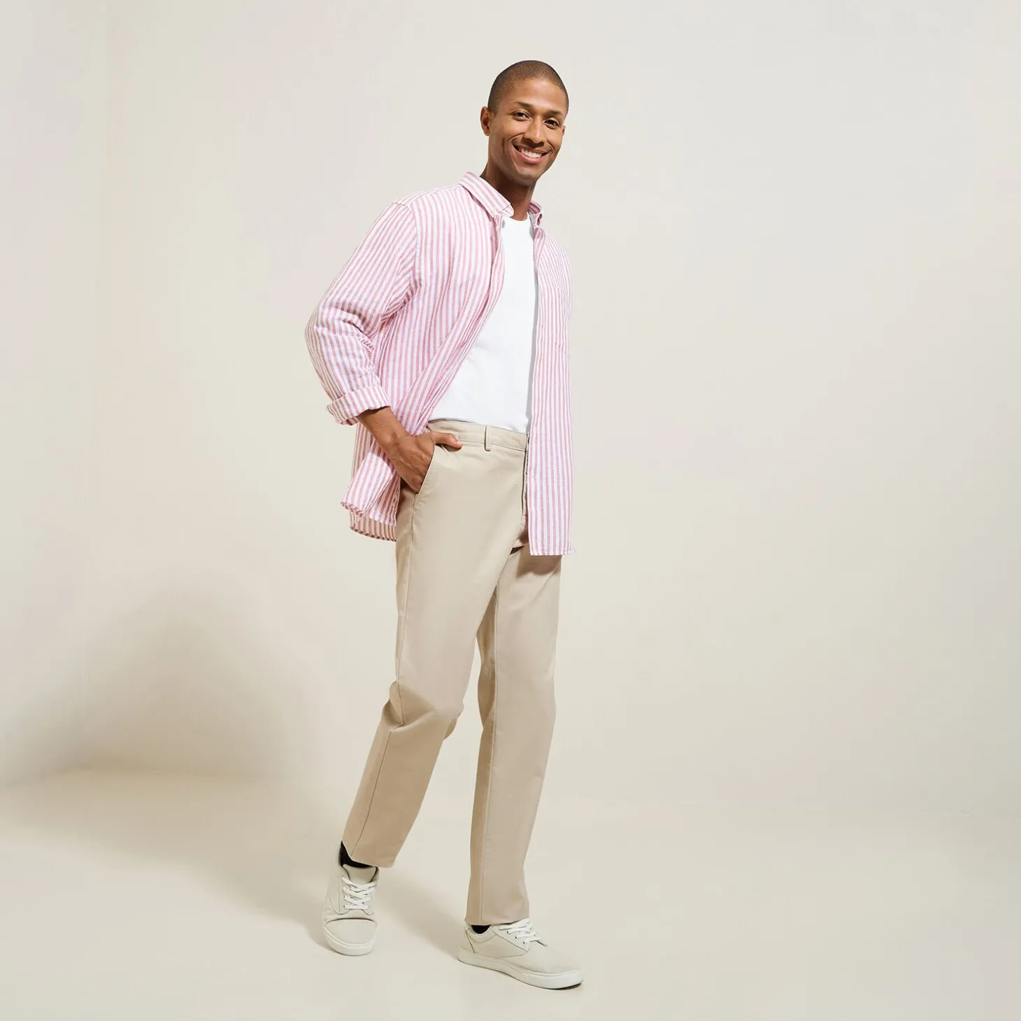 Smart Casual | Collection Mariage-Jules Pantalon chino regular  Ecru