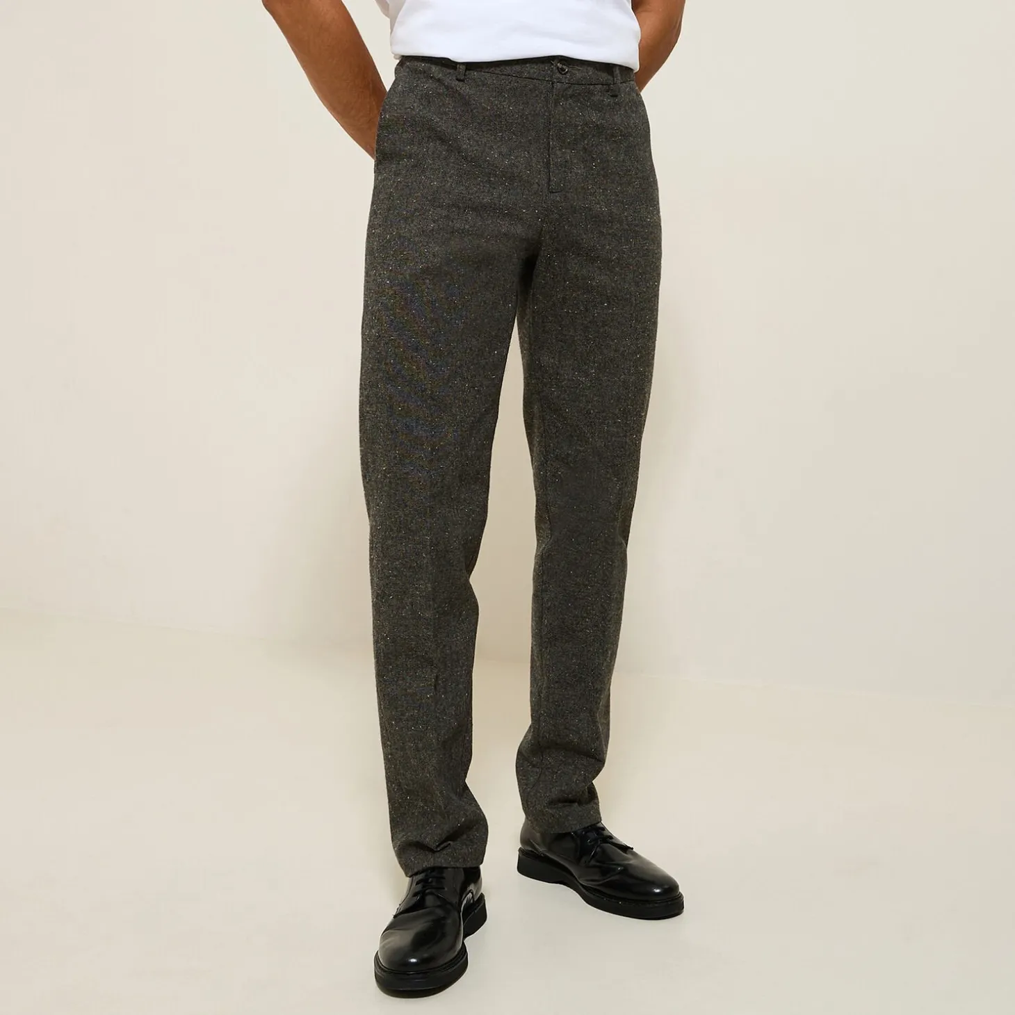 Pantalon Chino | Pantalon-Jules Pantalon chino regular à plis flanelle Marron