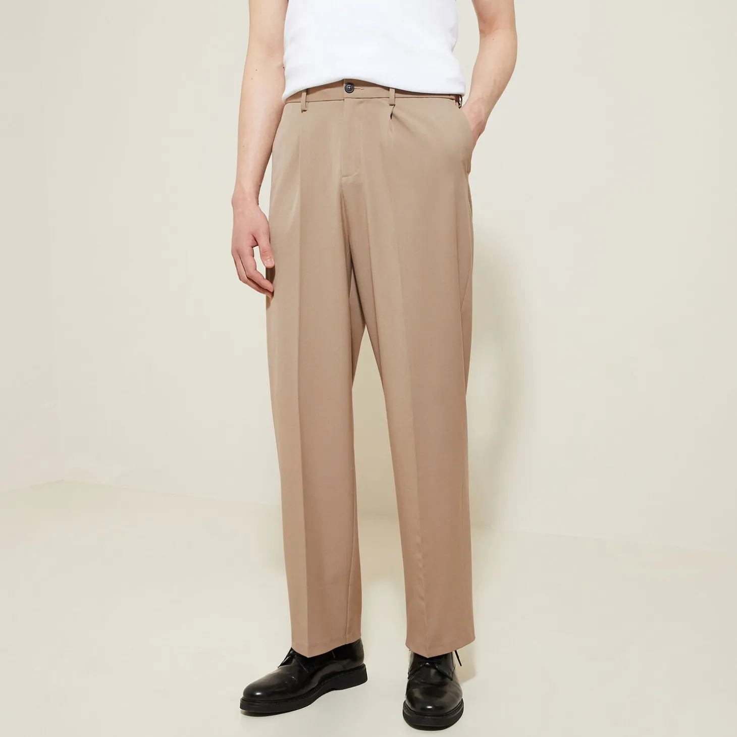 Pantalon-Jules Pantalon large à plis Beige