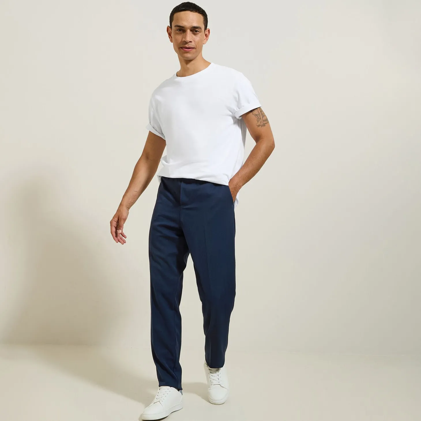 Smart Casual | Pantalon-Jules Pantalon relax uni Bleufoncé