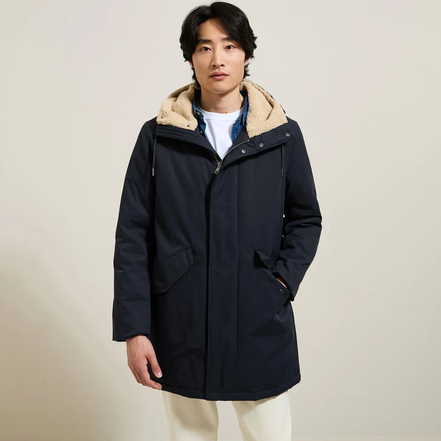 Manteau & Blouson-Jules Parka déperlante longue Bleufoncé