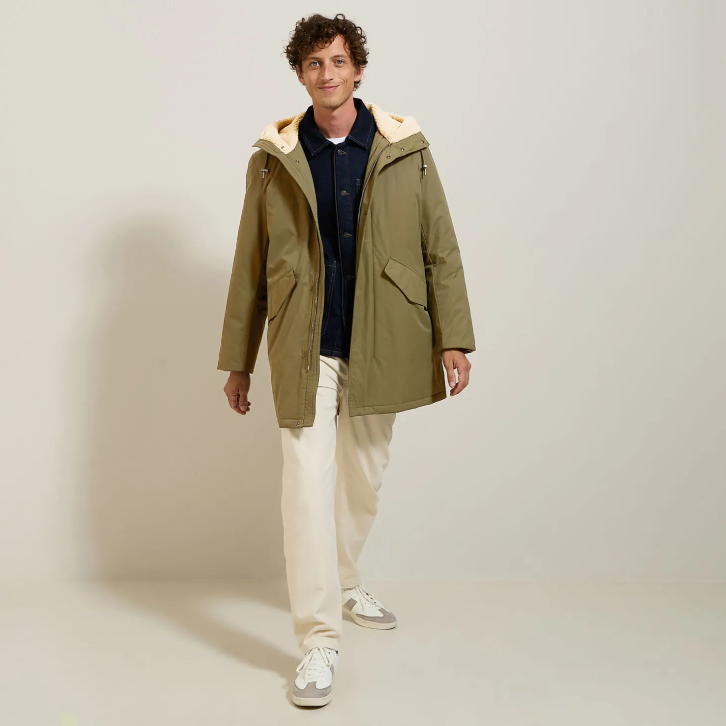 Manteau & Blouson-Jules Parka déperlante longue Vertkaki