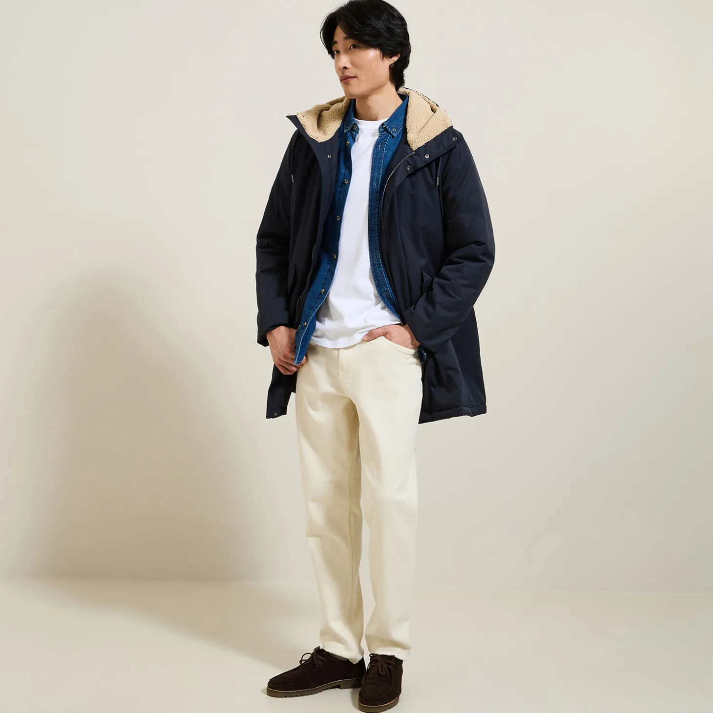 Manteau & Blouson-Jules Parka déperlante longue Bleufoncé