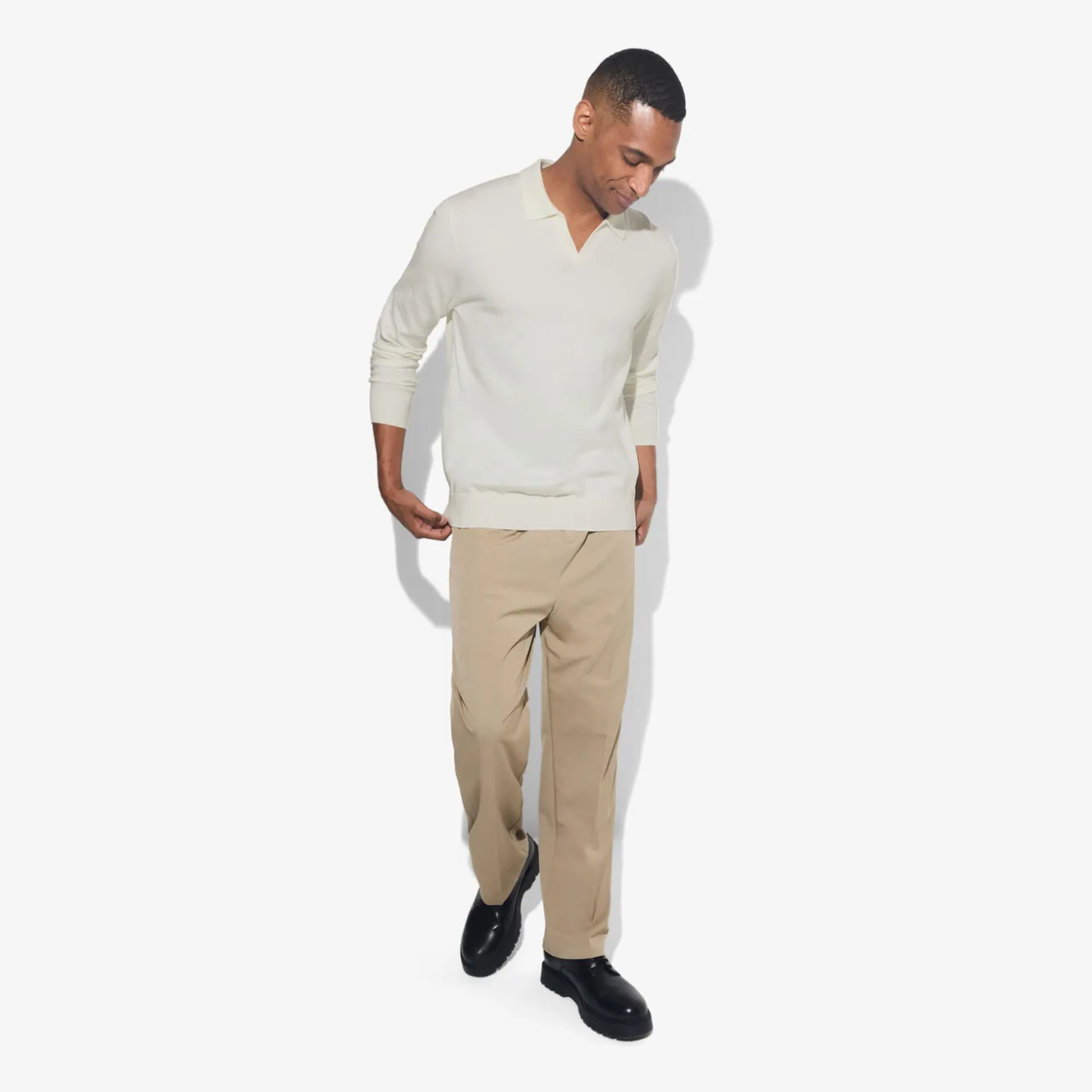 Pull-Jules Polo en maille col resort Blanc