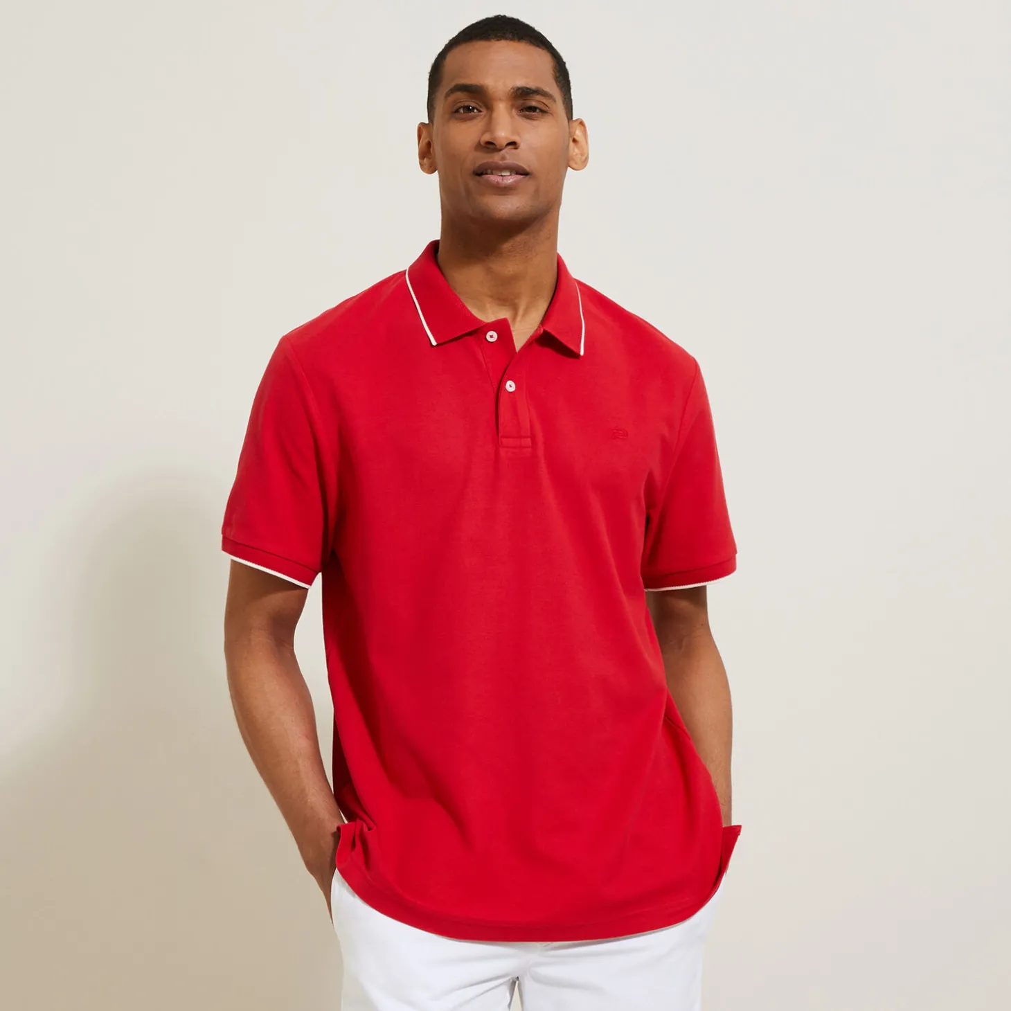 Polo-Jules Polo manches courtes uni  Rouge