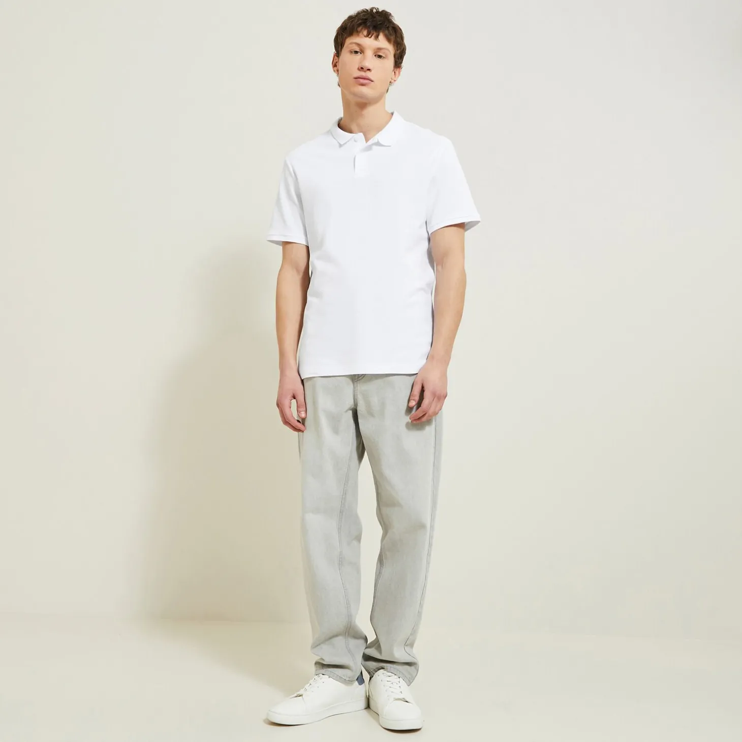 Smart Casual | Polo-Jules Polo manches courtes uni piqué Blanc