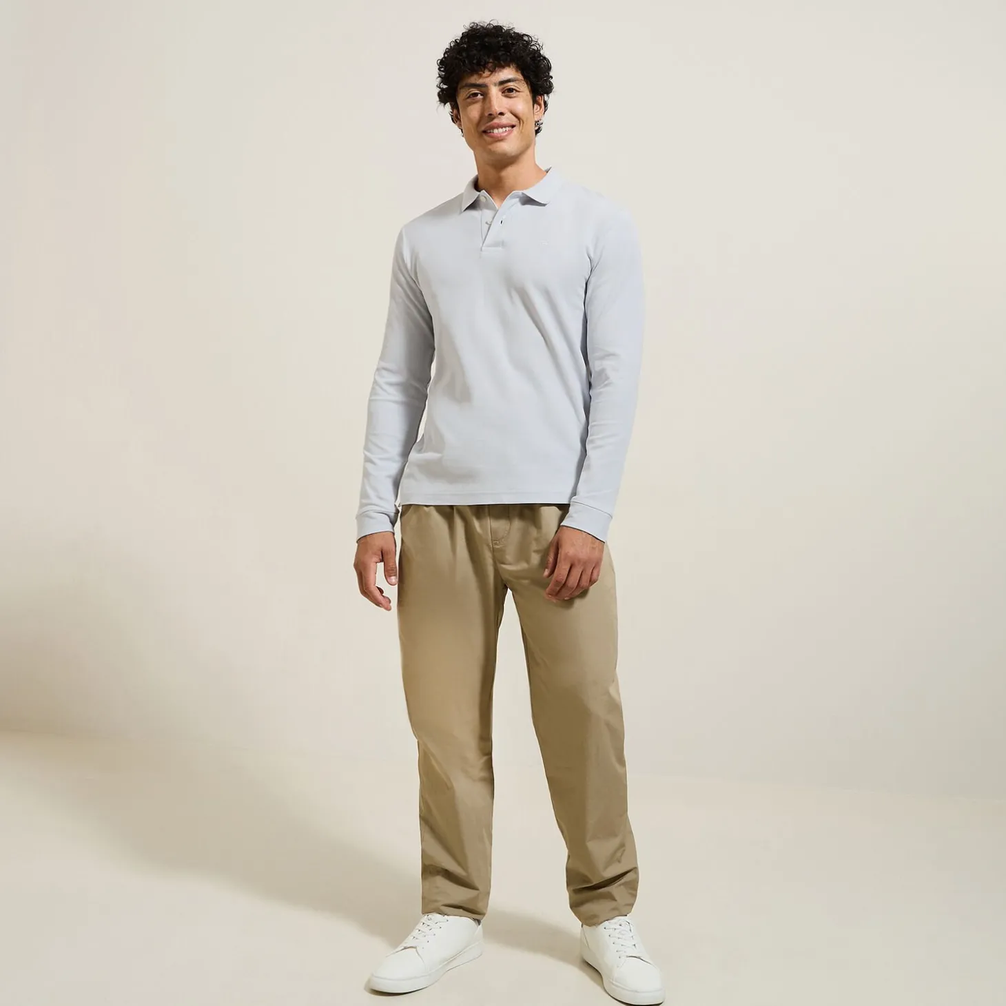 Smart Casual | Polo-Jules Polo manches longues piqué uni Grisclair