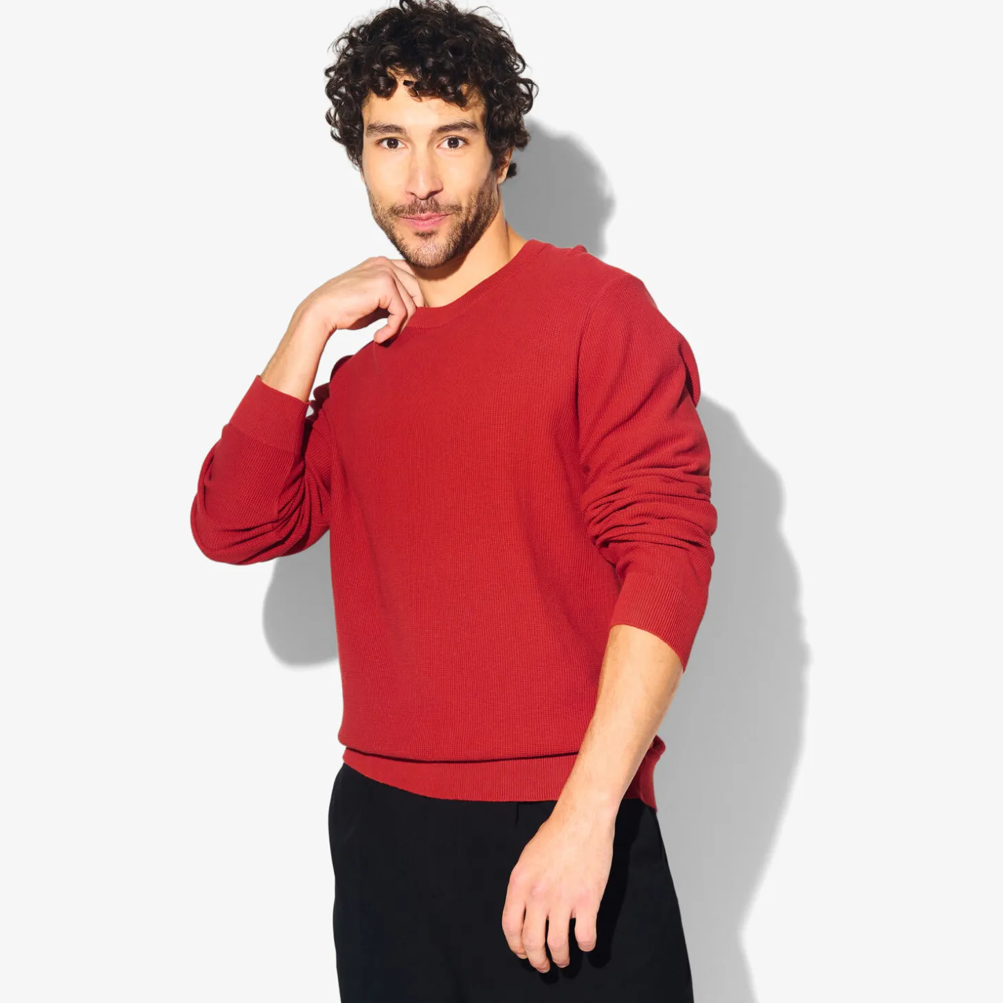 Pull-Jules Pull col rond jeux de points Rouge