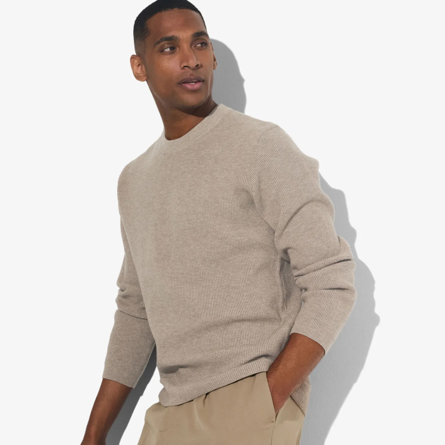 Pull-Jules Pull col rond jeux de points Beige