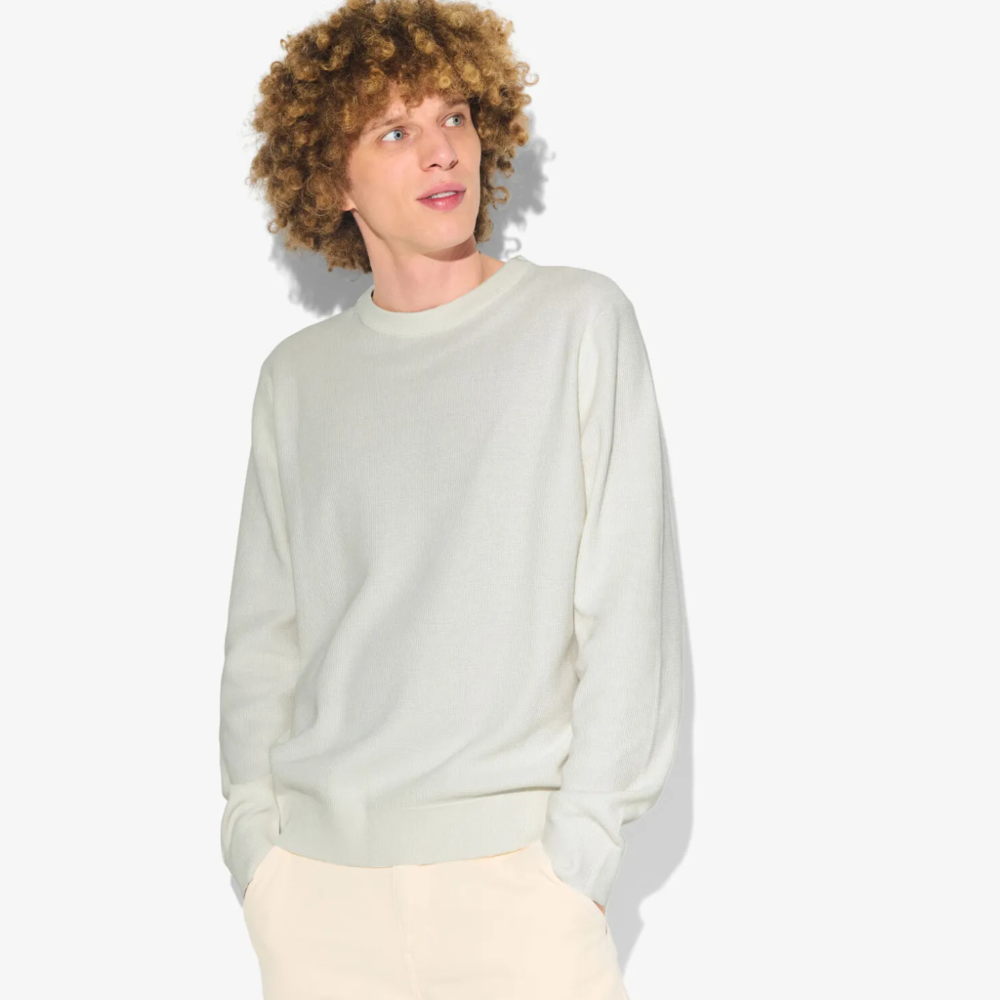 Pull-Jules Pull col rond jeux de points Blanc