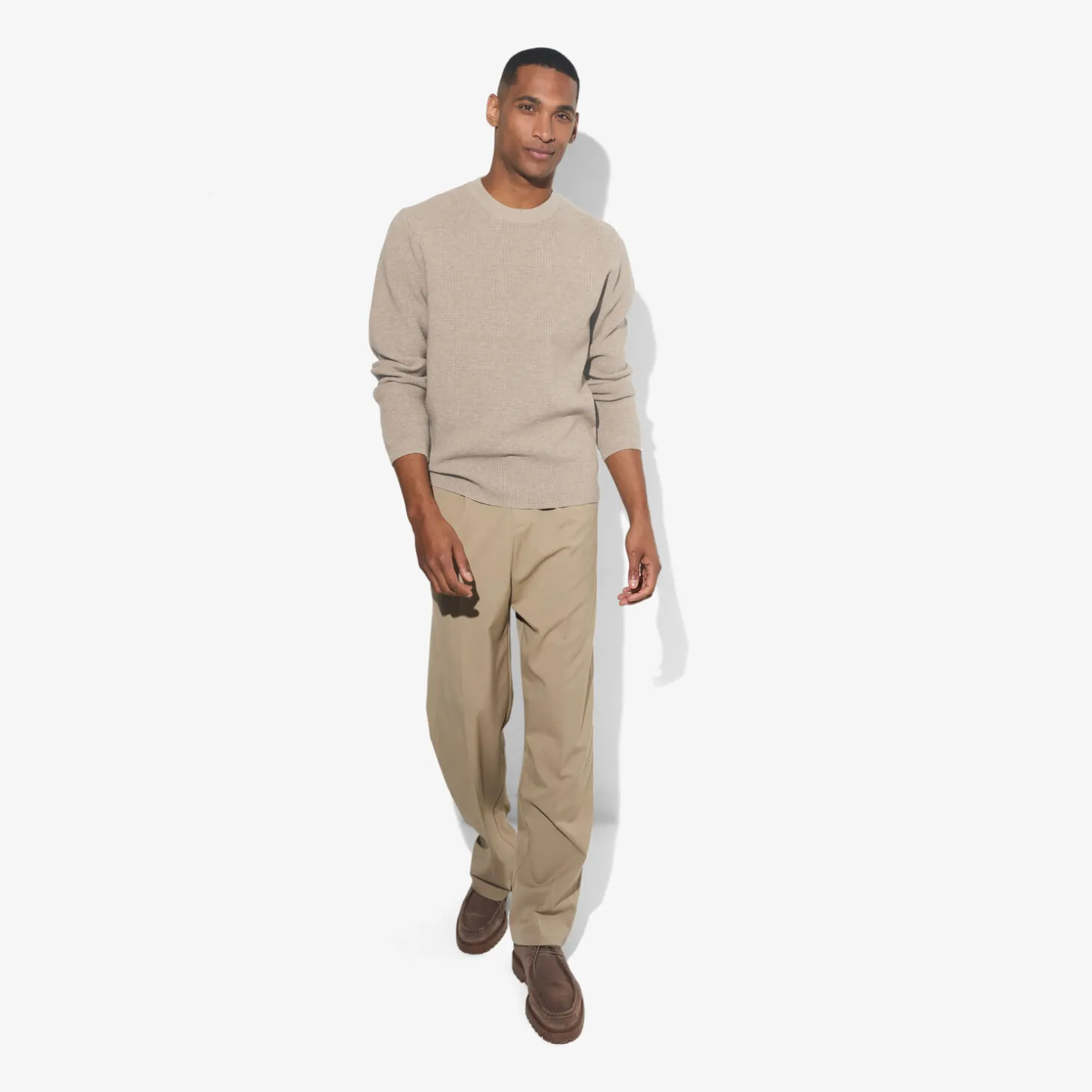 Pull-Jules Pull col rond jeux de points Beige