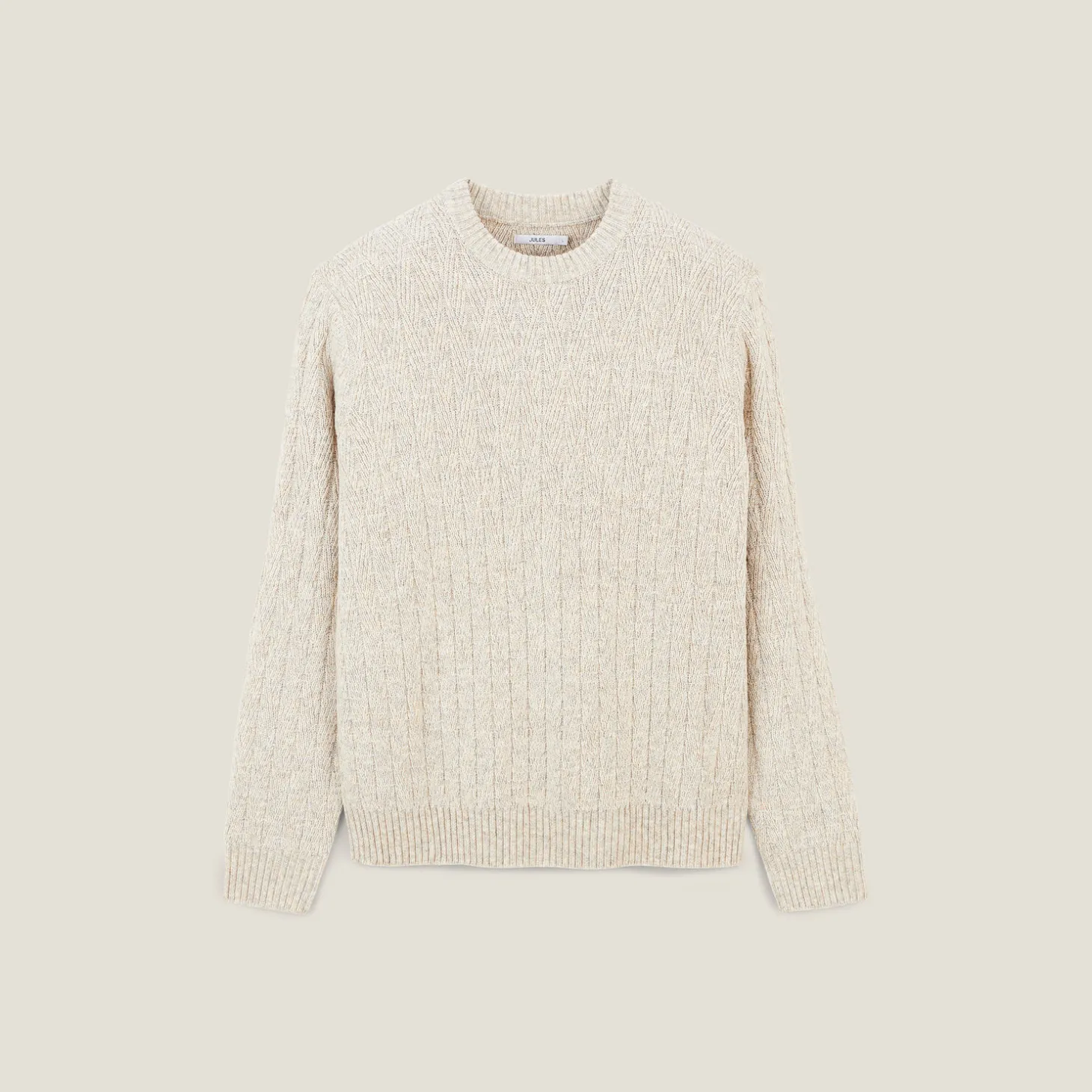 Pull-Jules Pull col rond torsade Beige