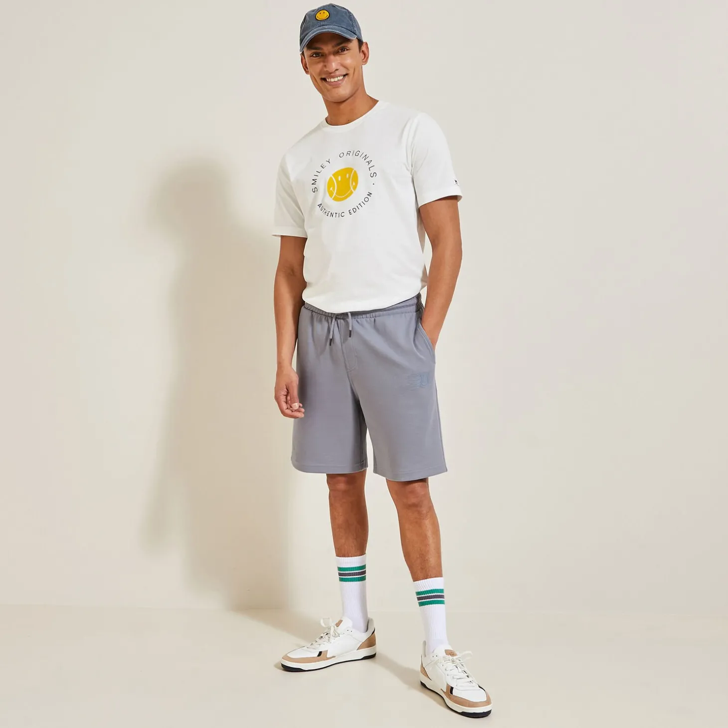 Short & Bermuda-Jules Short en molleton Smiley® Originals Grisclair