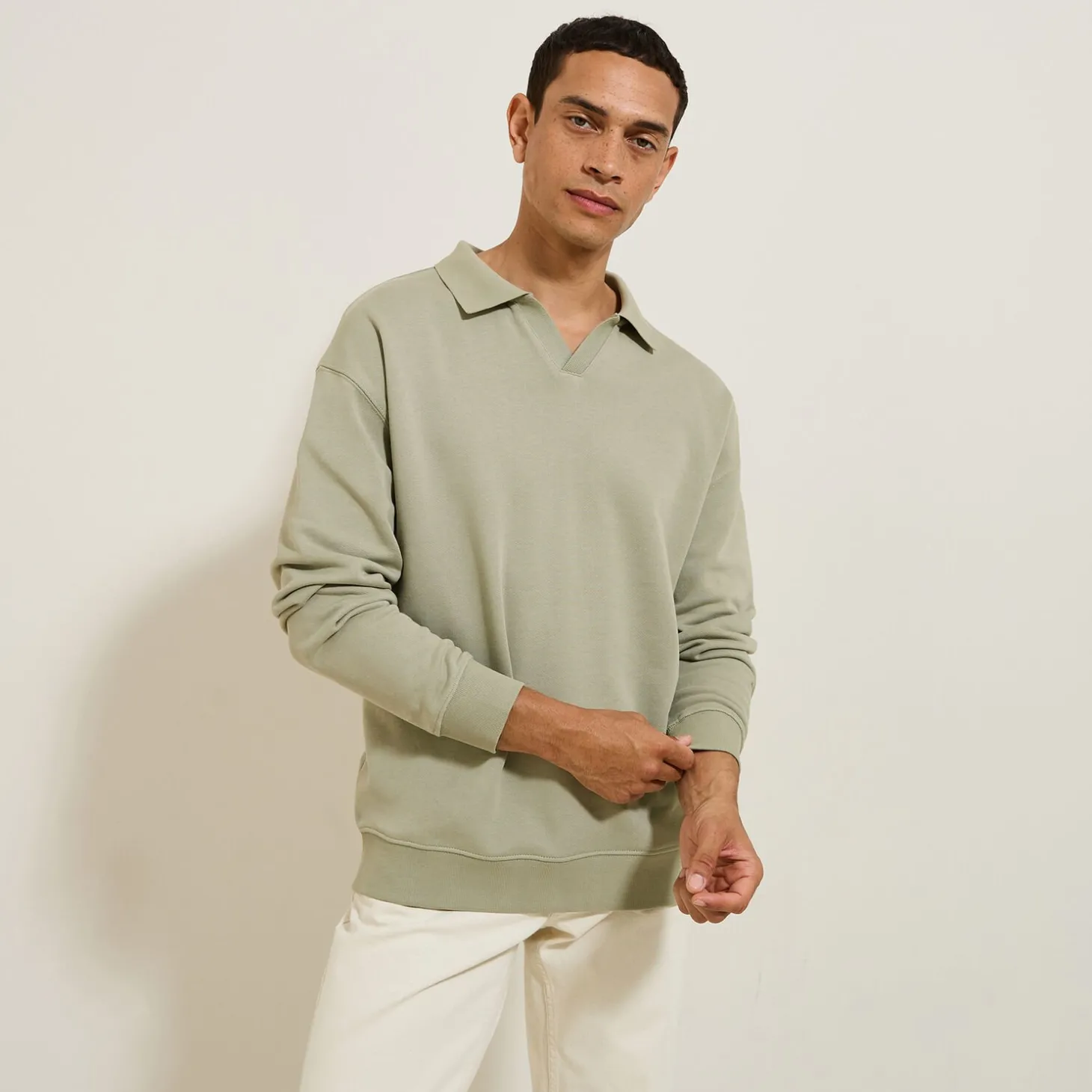 Smart Casual | Sweat-Jules Sweat col resort uni vert