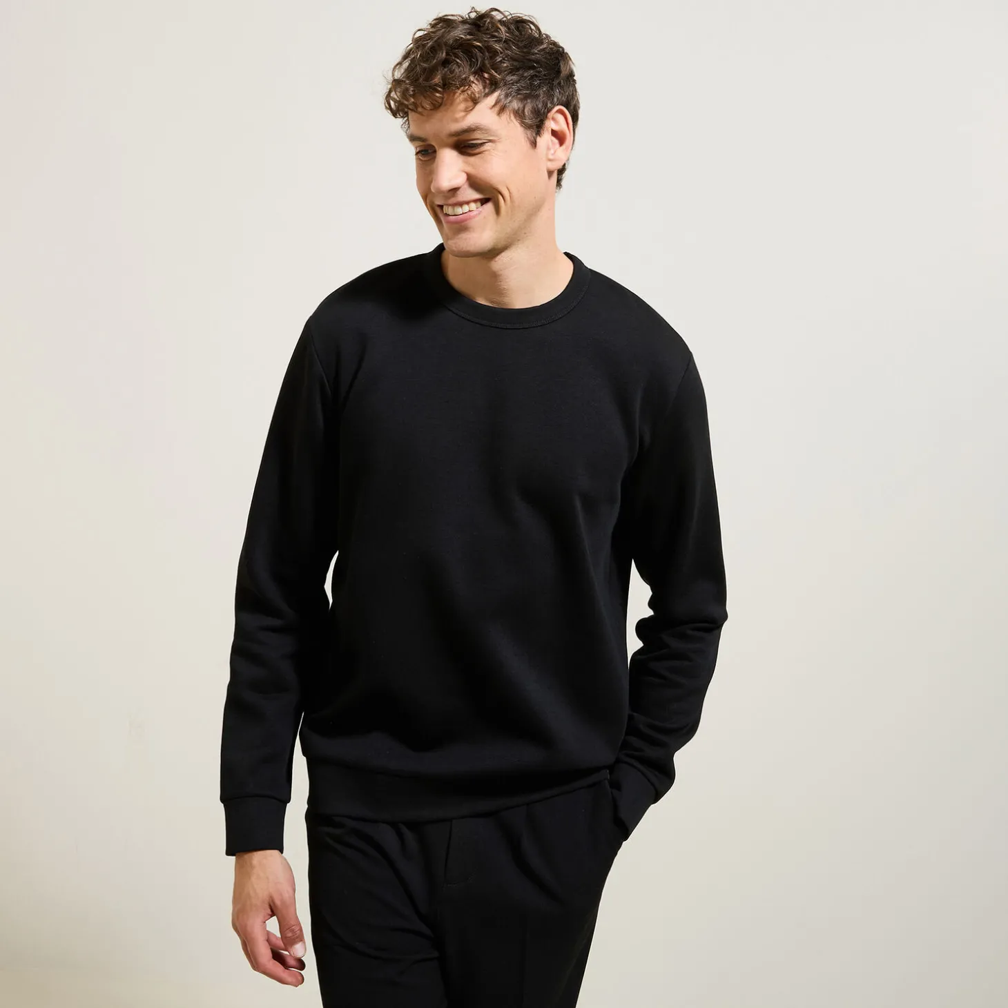 Sweat-Jules Sweat col rond uni Noir