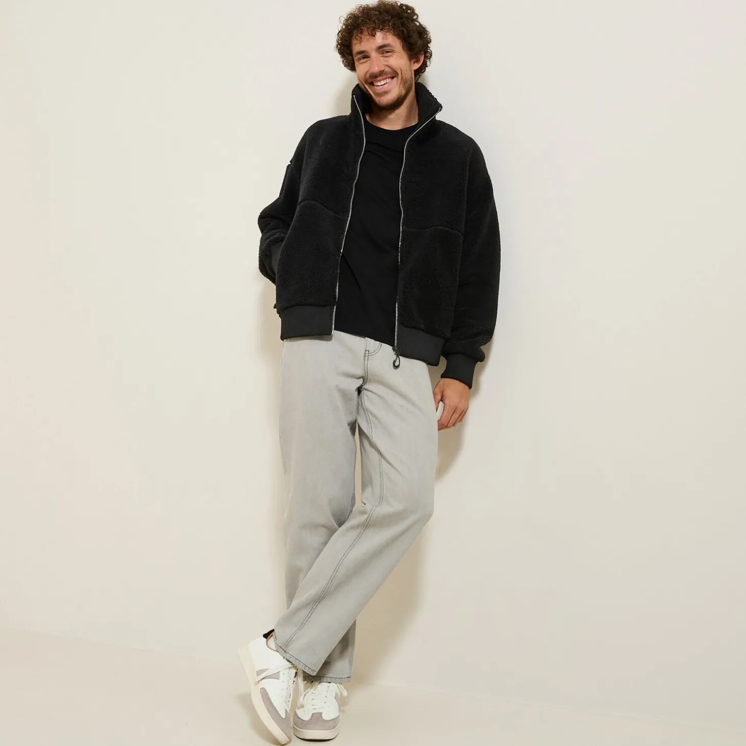 Sweat-Jules Sweat zippé en sherpa Noir